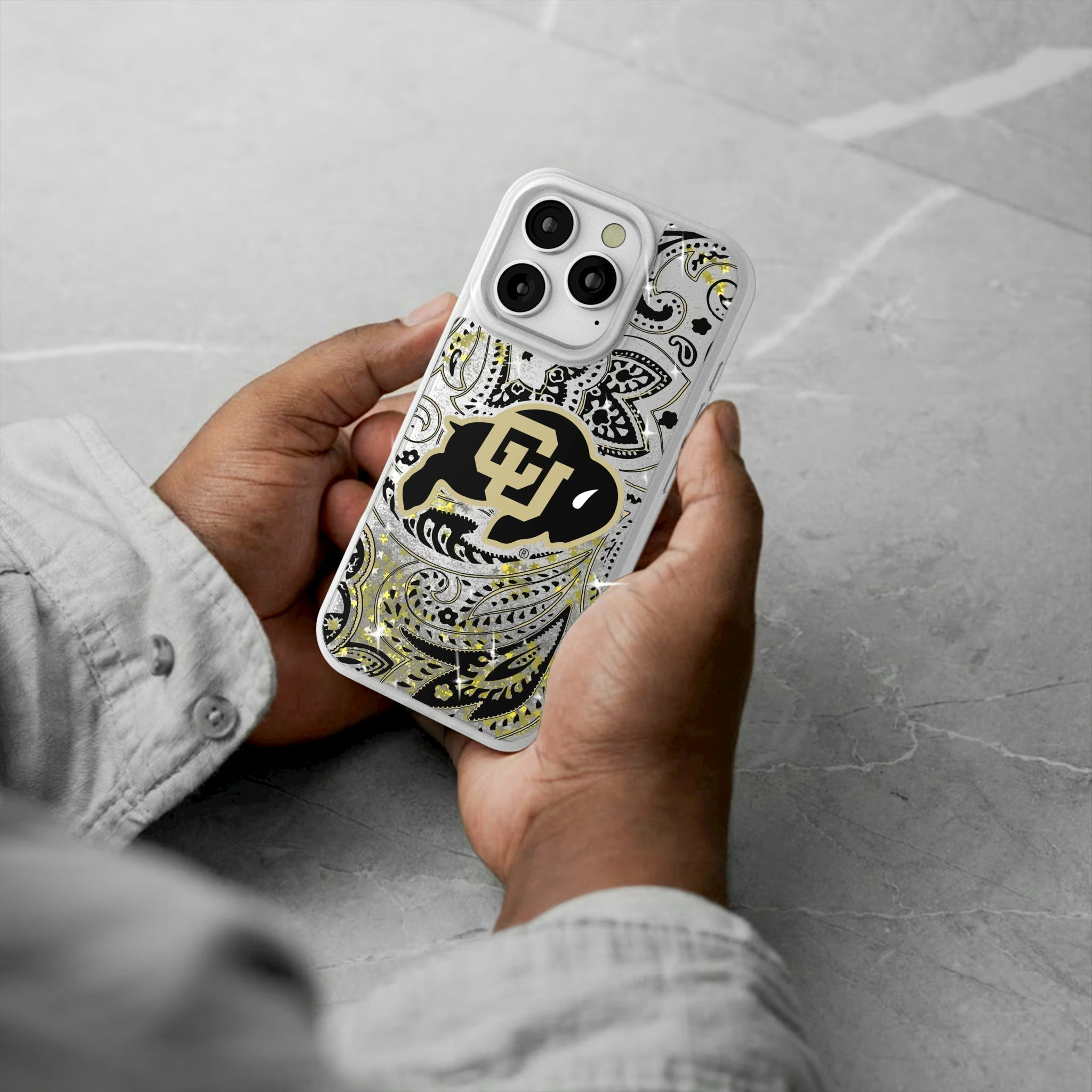 University of Colorado Buffaloes Paisley Glitter Phone Case - Sports Gifts, Sports Memorabilia, Sports Collectibles, Fan Shop