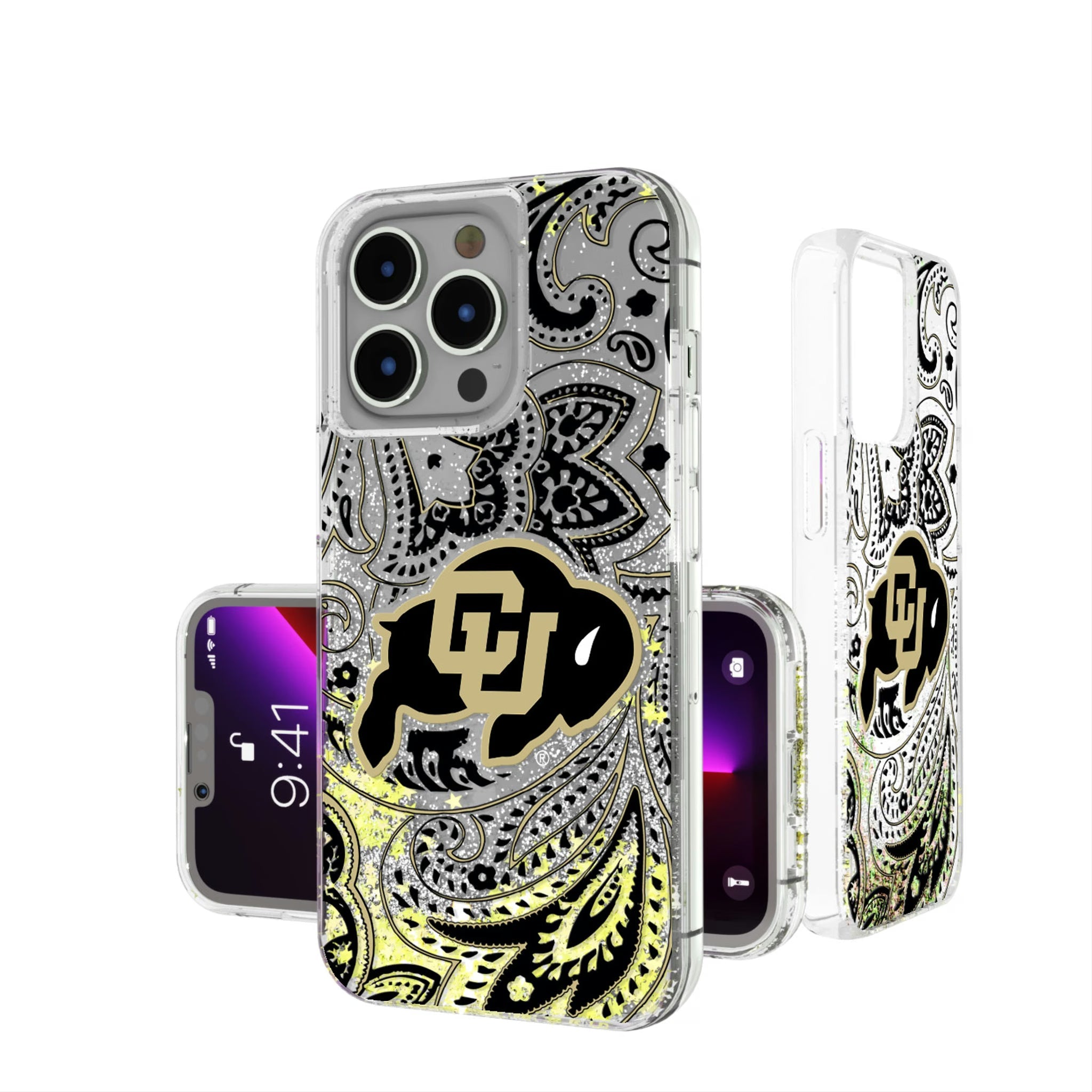 University of Colorado Buffaloes Paisley Glitter Phone Case - Sports Gifts, Sports Memorabilia, Sports Collectibles, Fan Shop