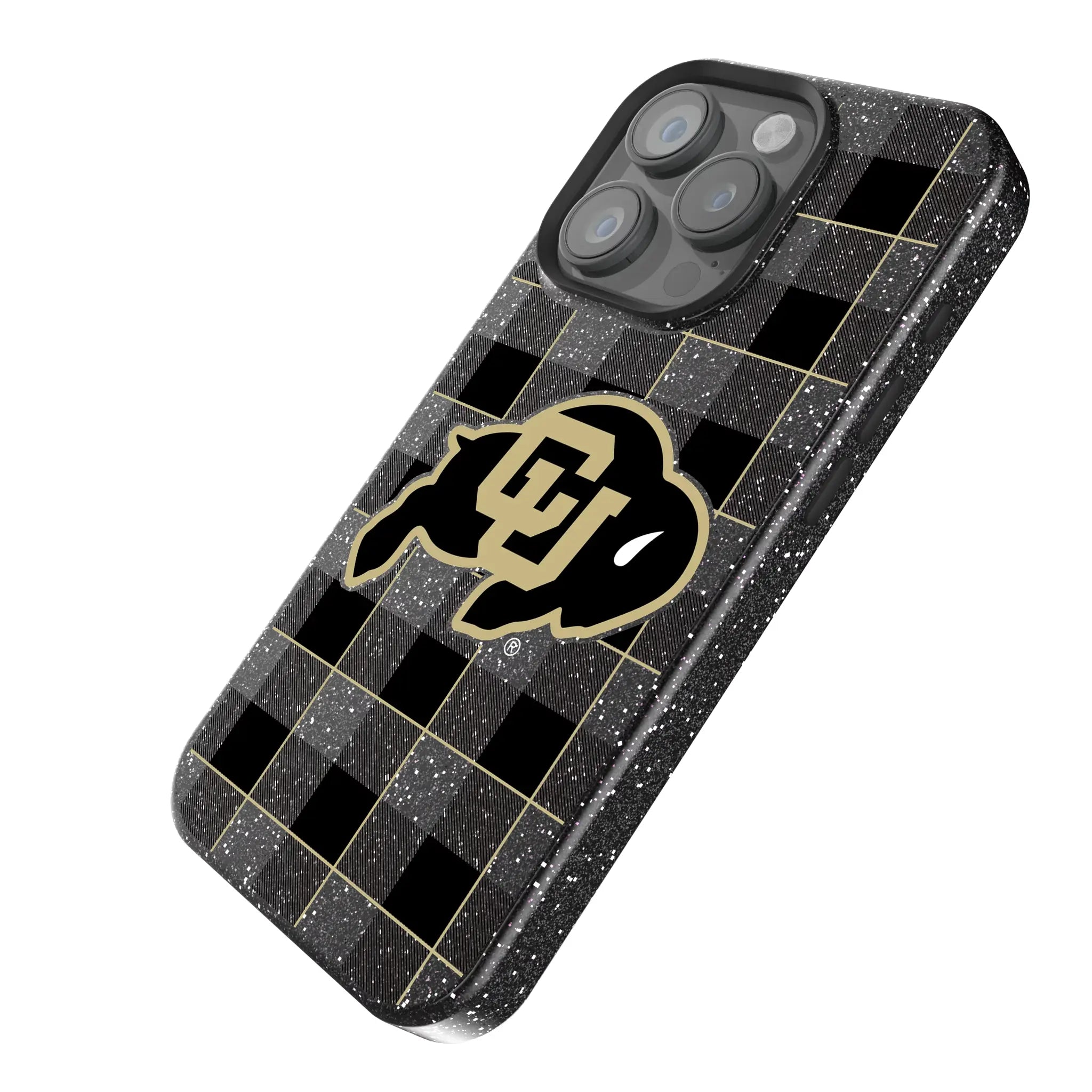 University of Colorado Buffaloes Plaid Bling Phone Case