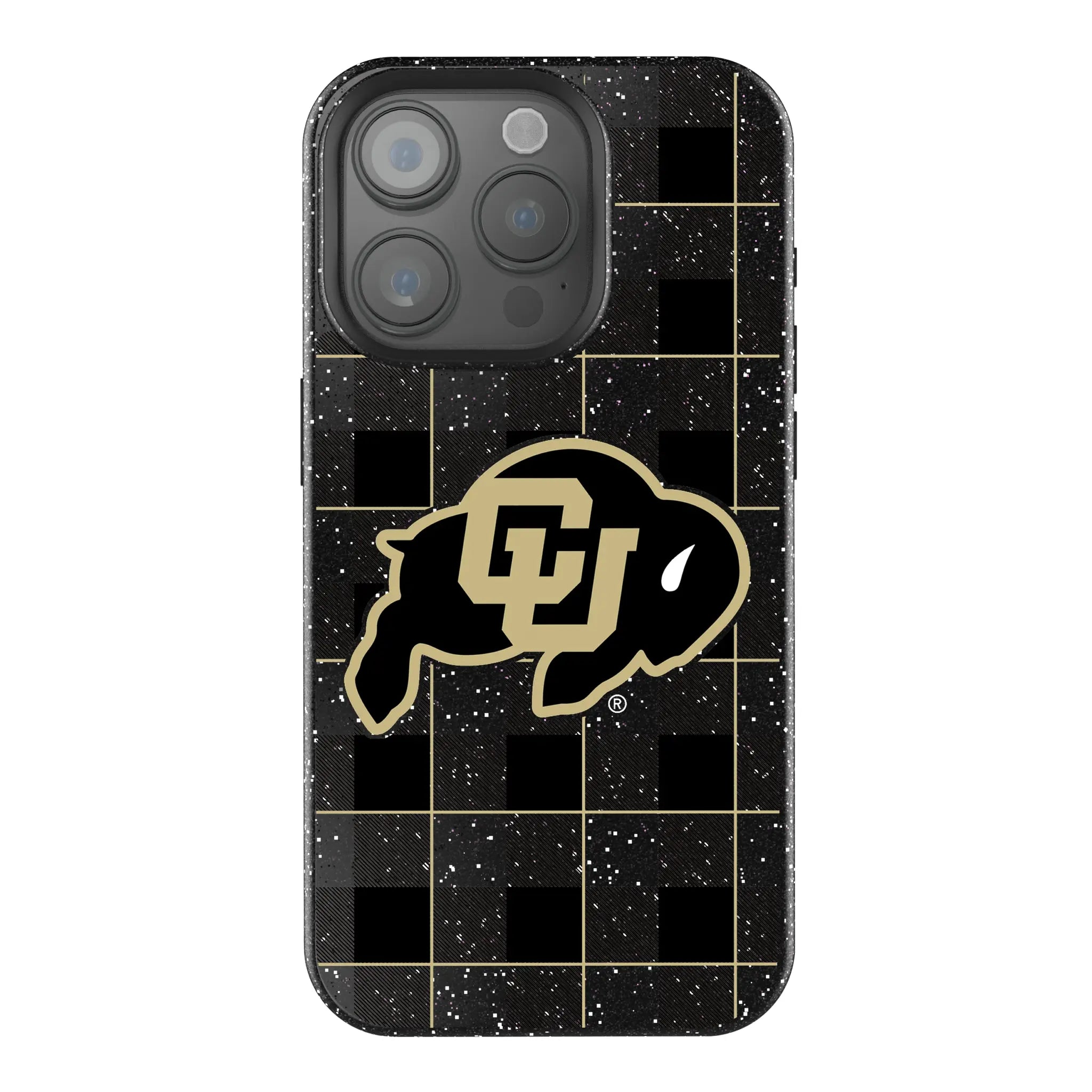 University of Colorado Buffaloes Plaid Bling Phone Case