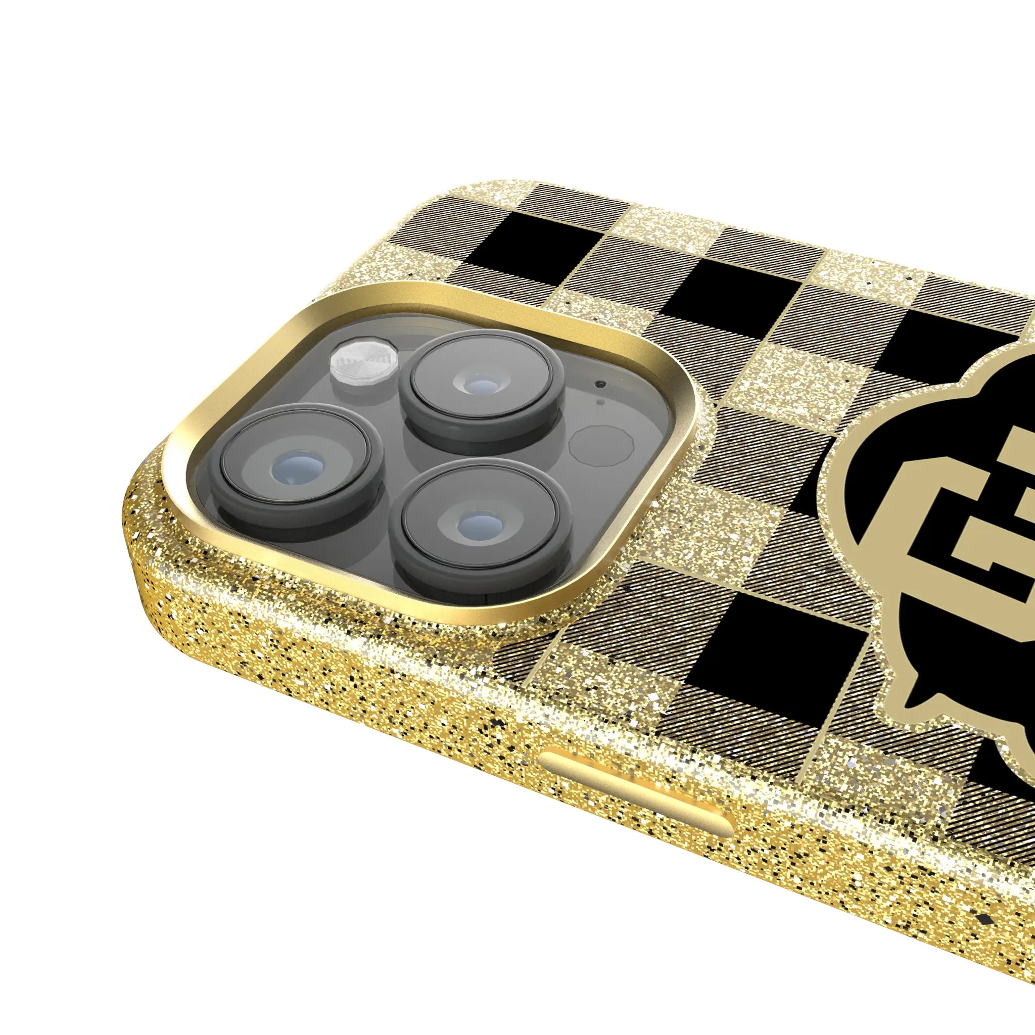University of Colorado Buffaloes Plaid Bling Phone Case