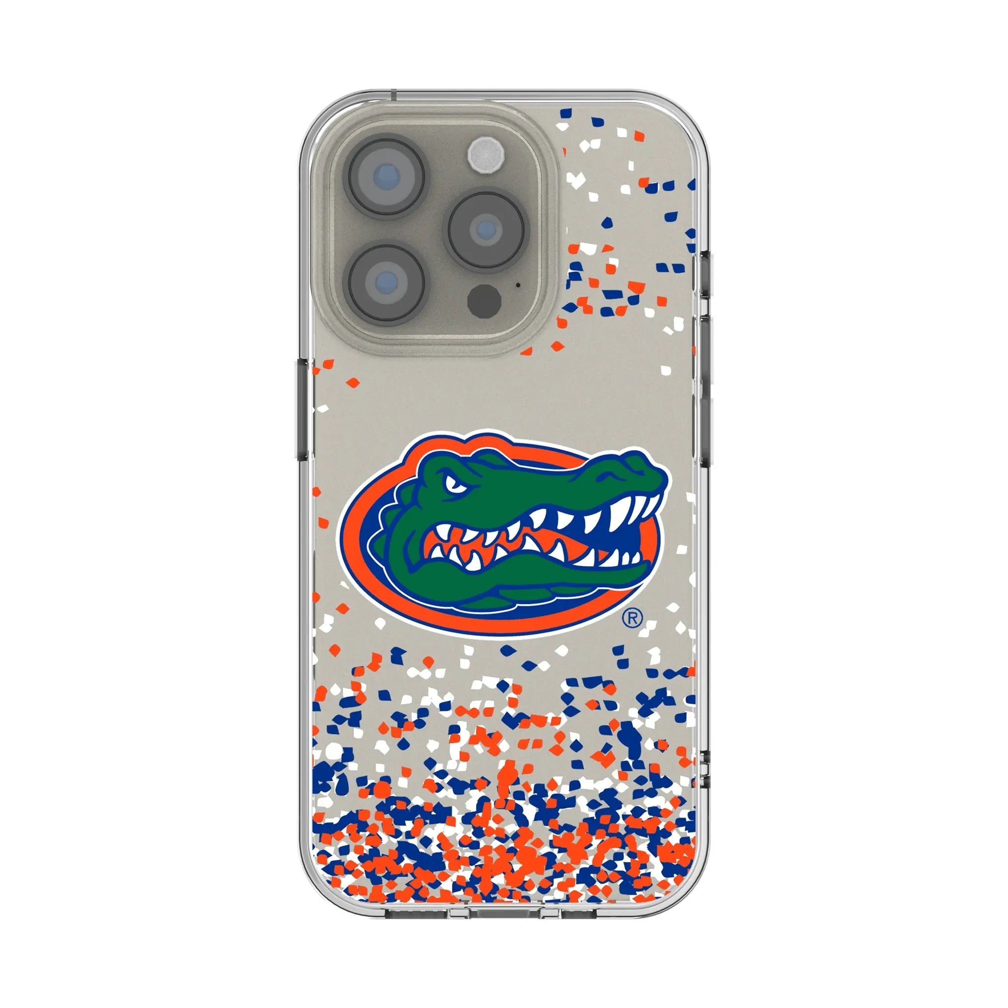 University of Florida Gators Confetti Clear Phone Case for Apple iPhone