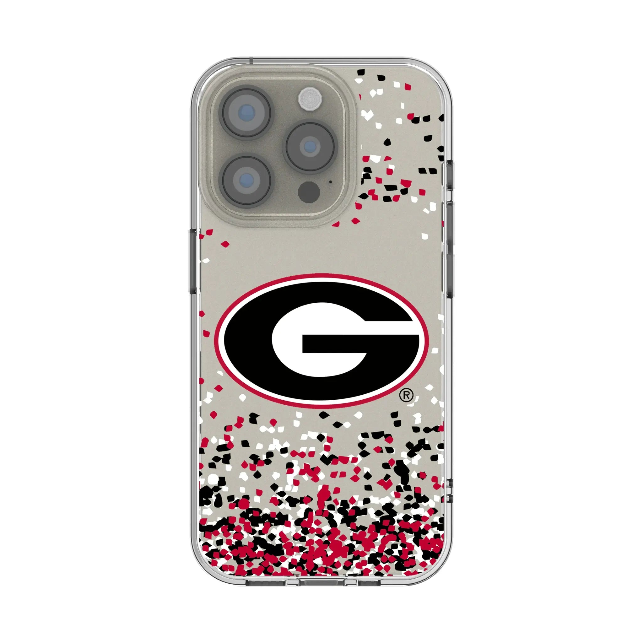 University of Georgia Bulldogs Confetti Clear Phone Case for Apple iPhone