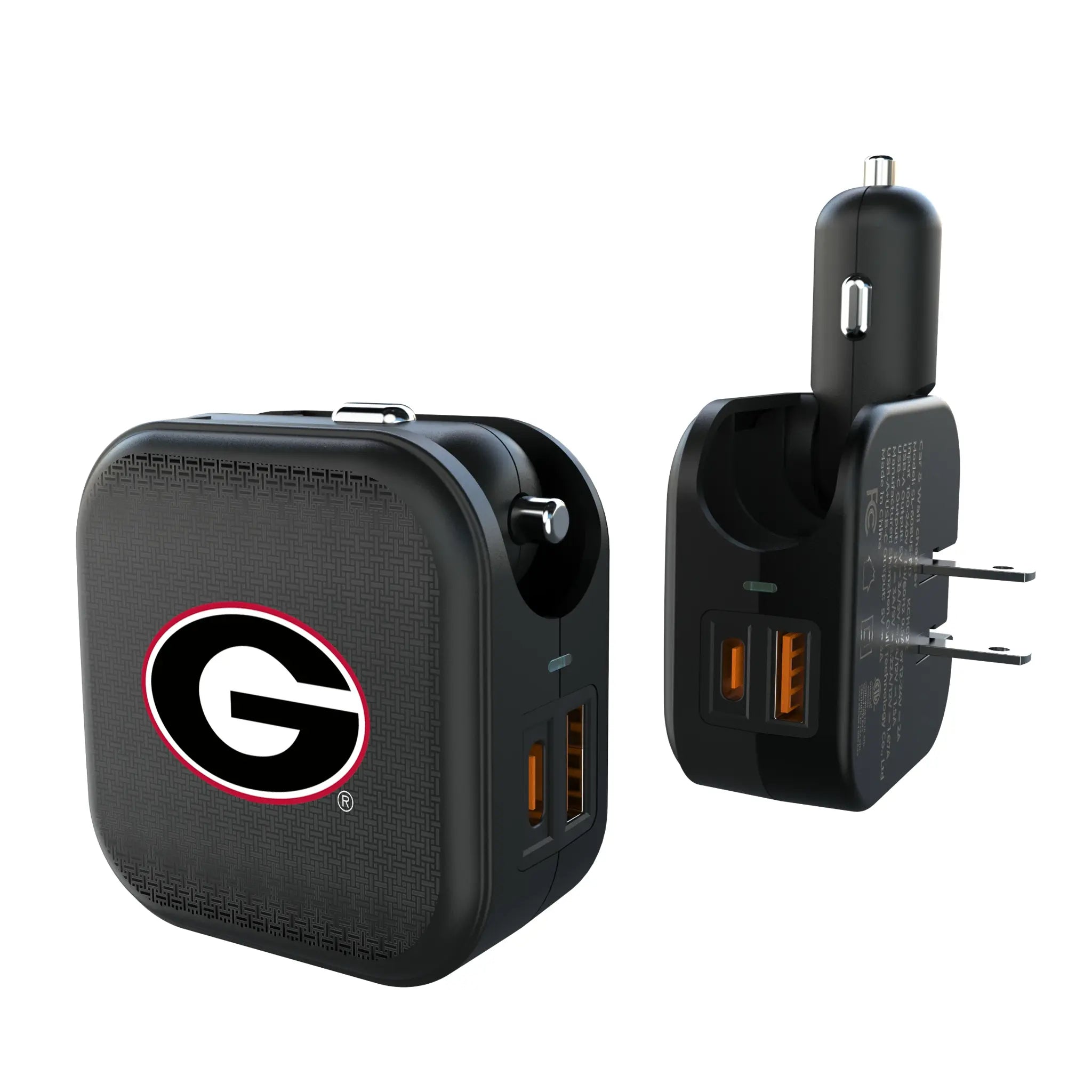 University of Georgia Bulldogs Linen 2 in 1 USB A/C Charger