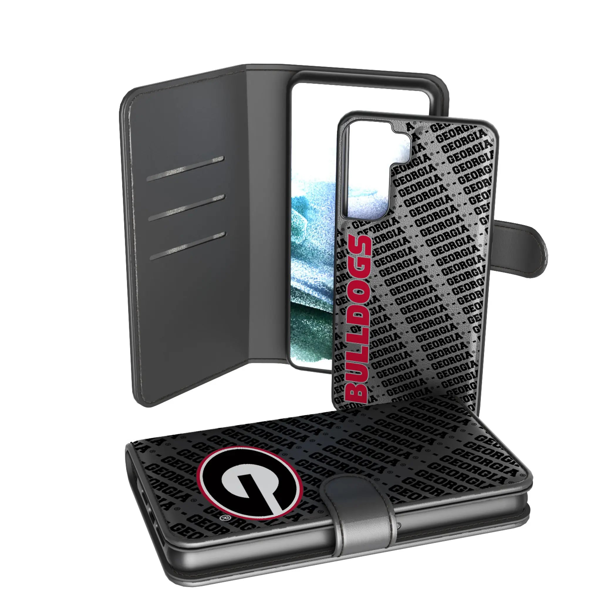 University of Georgia Bulldogs Monocolor Tilt Wallet Phone Case for Apple iPhone