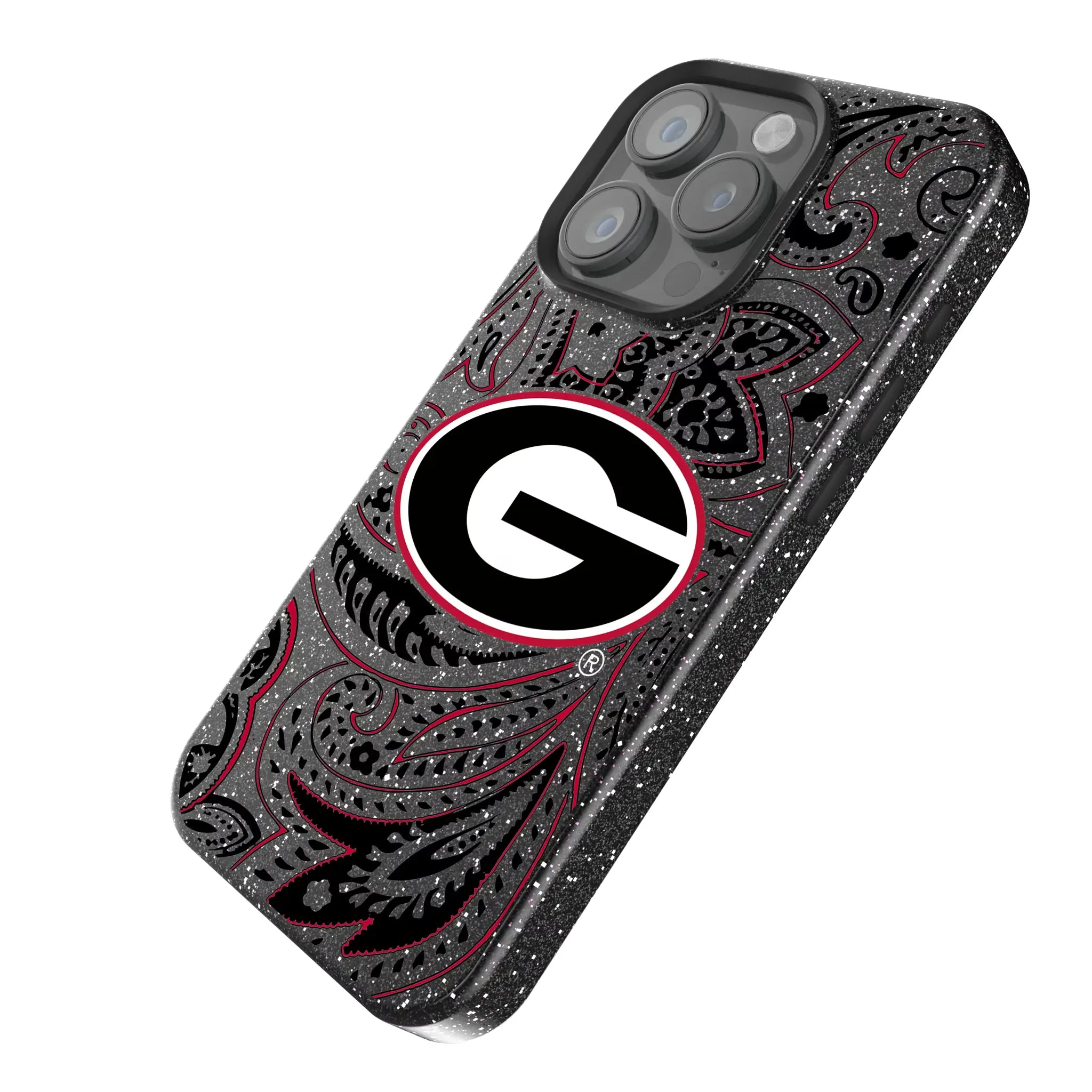 University of Georgia Bulldogs Paisley Bling Phone Case for Apple iPhone