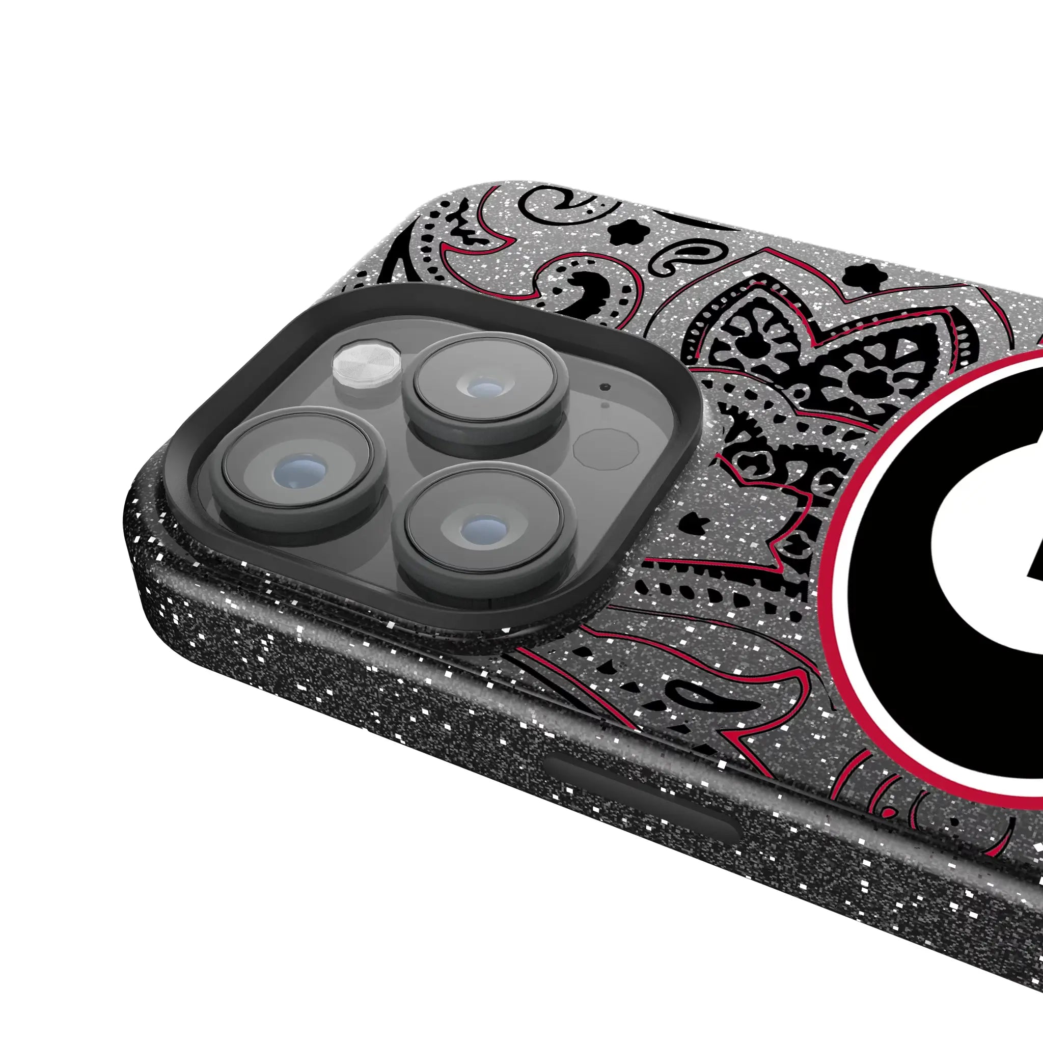 University of Georgia Bulldogs Paisley Bling Phone Case for Apple iPhone