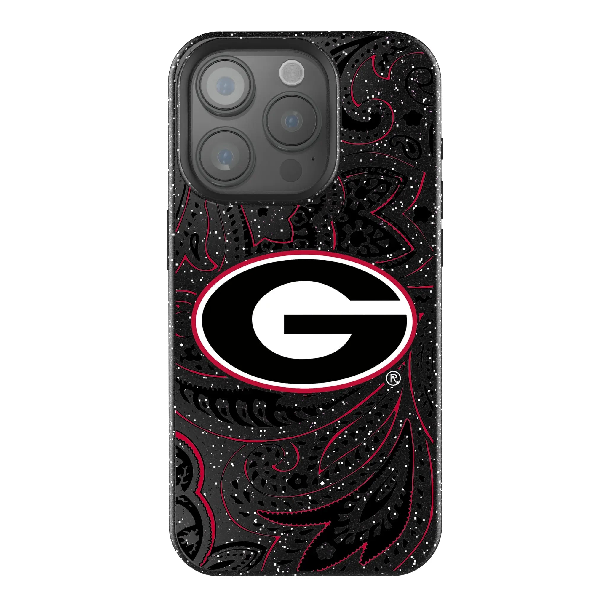 University of Georgia Bulldogs Paisley Bling Phone Case for Apple iPhone