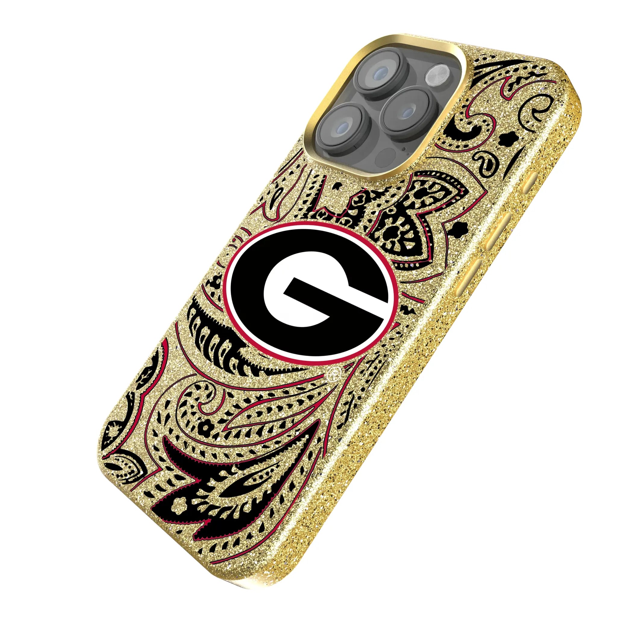 University of Georgia Bulldogs Paisley Bling Phone Case for Apple iPhone