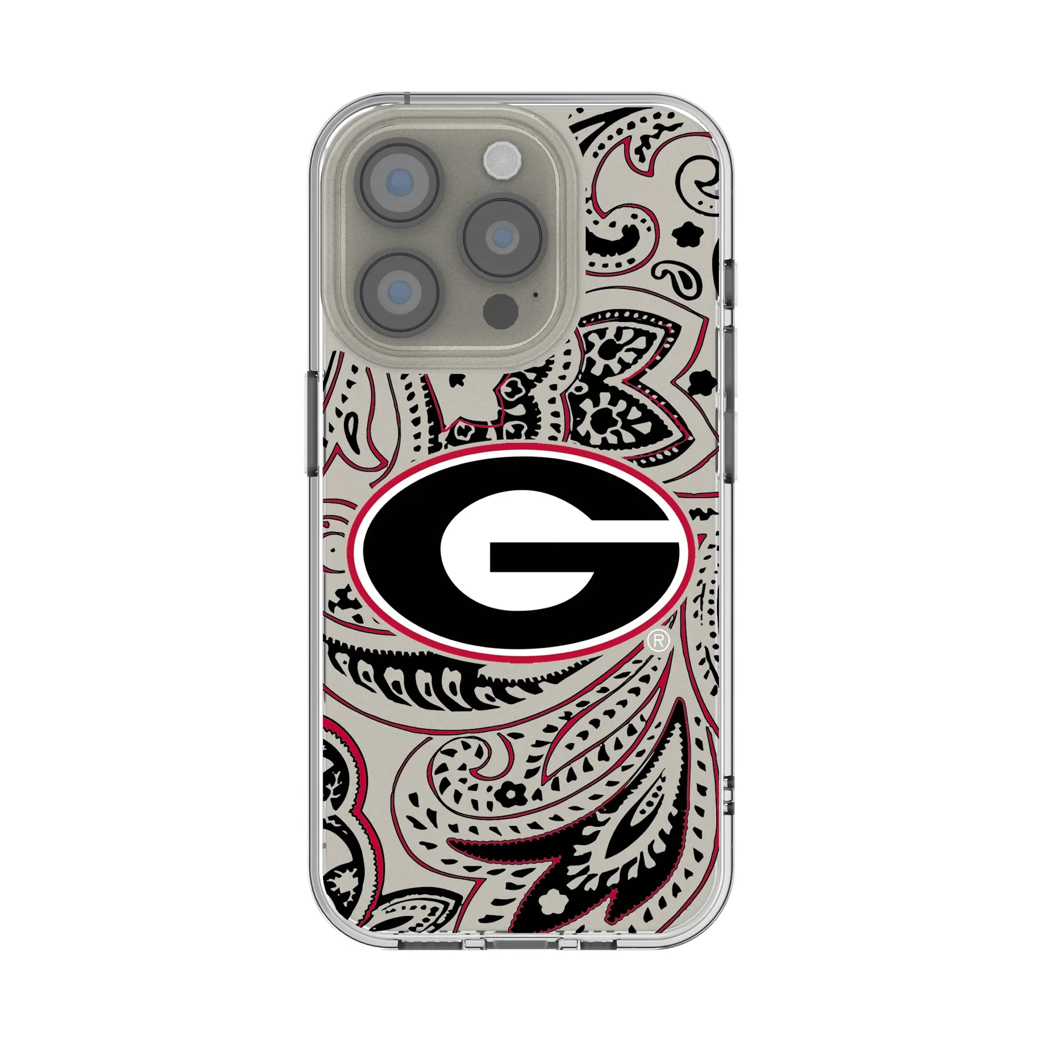 University of Georgia Bulldogs Paisley Clear Phone Case for Apple iPhone