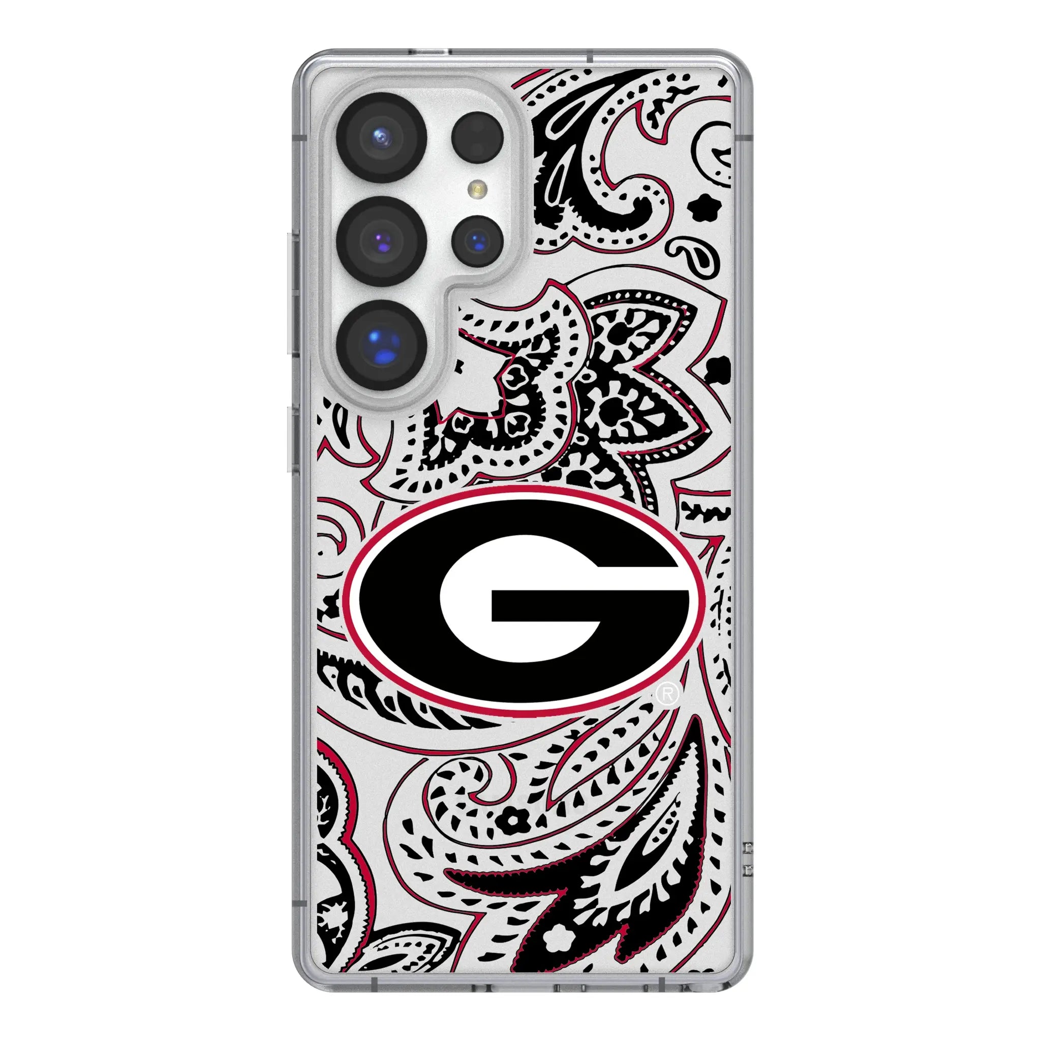 University of Georgia Bulldogs Paisley Clear Phone Case for Samsung Galaxy