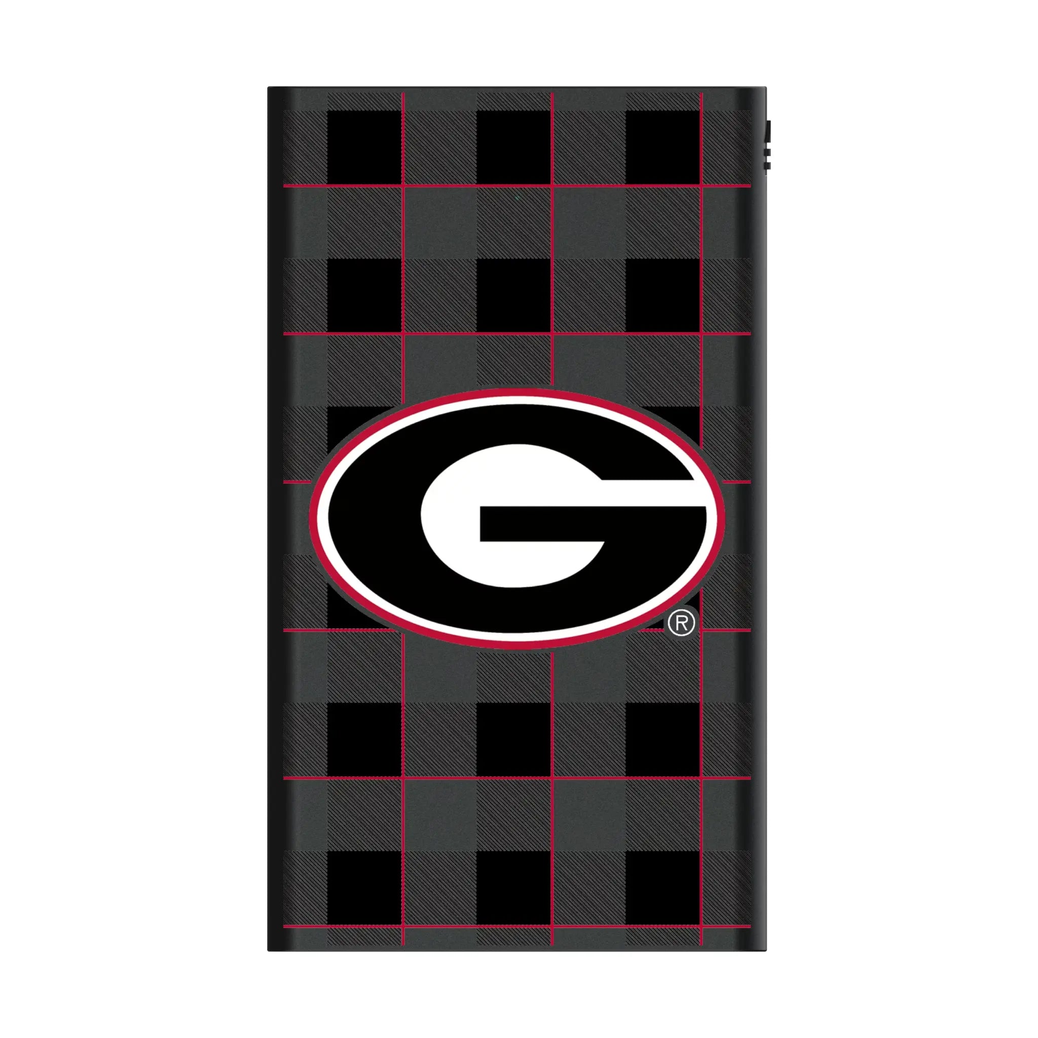 University of Georgia Bulldogs Plaid 5000mAh Flat Powerbank