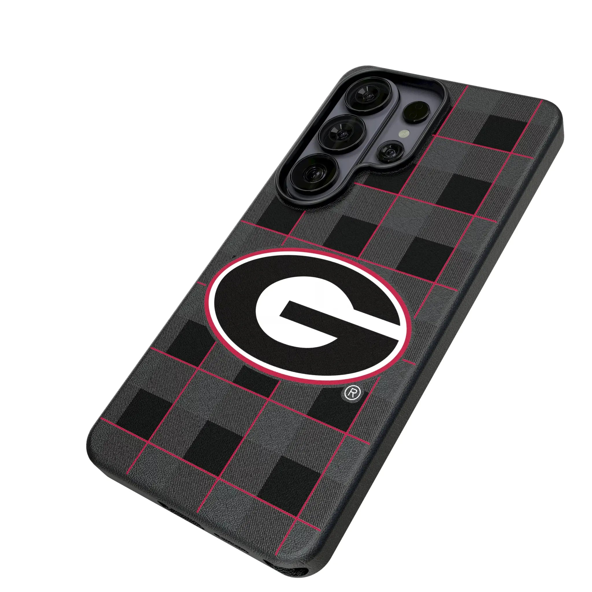 University of Georgia Bulldogs Plaid MagSafe Compatible Phone Case for Samsung Galaxy