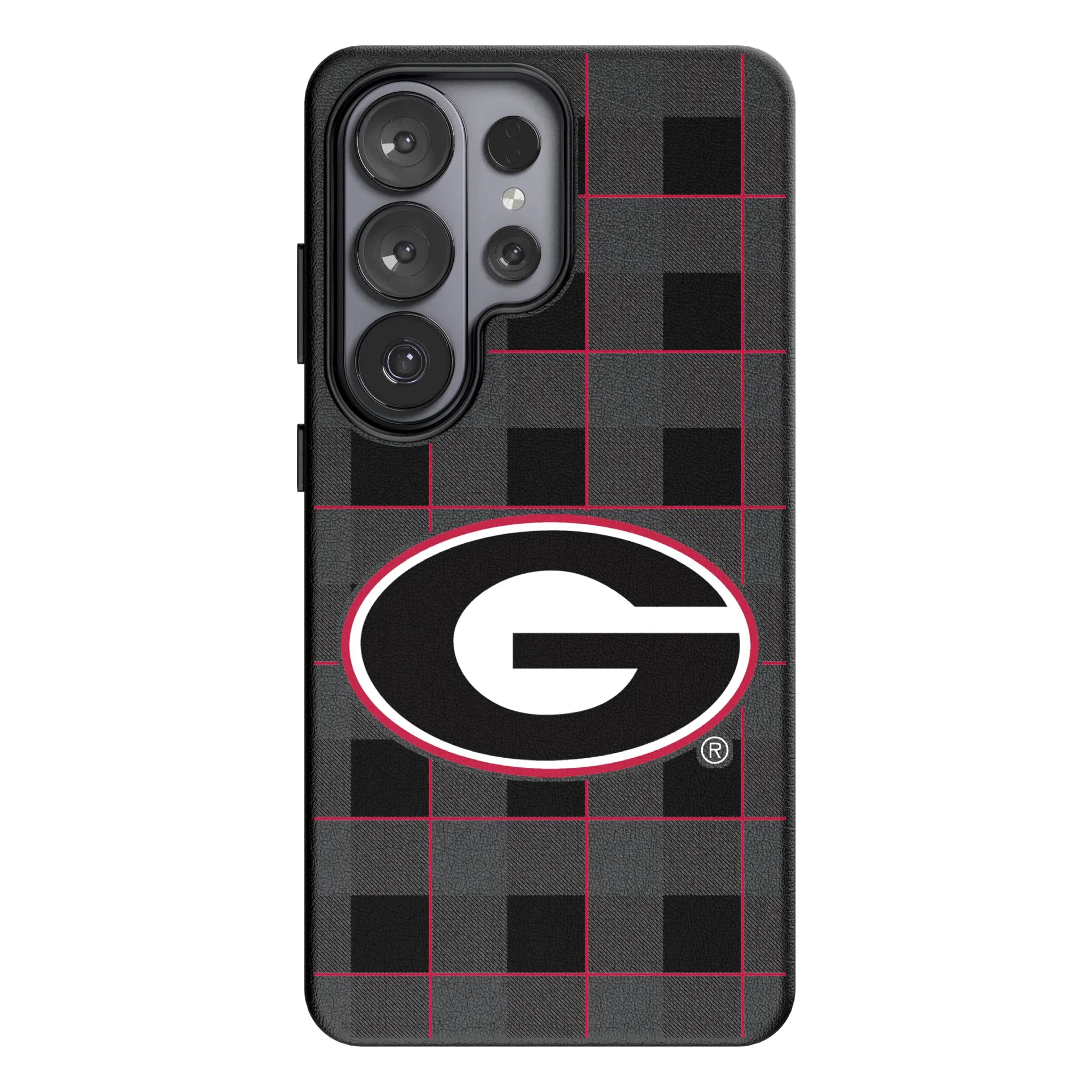 University of Georgia Bulldogs Plaid MagSafe Compatible Phone Case for Samsung Galaxy