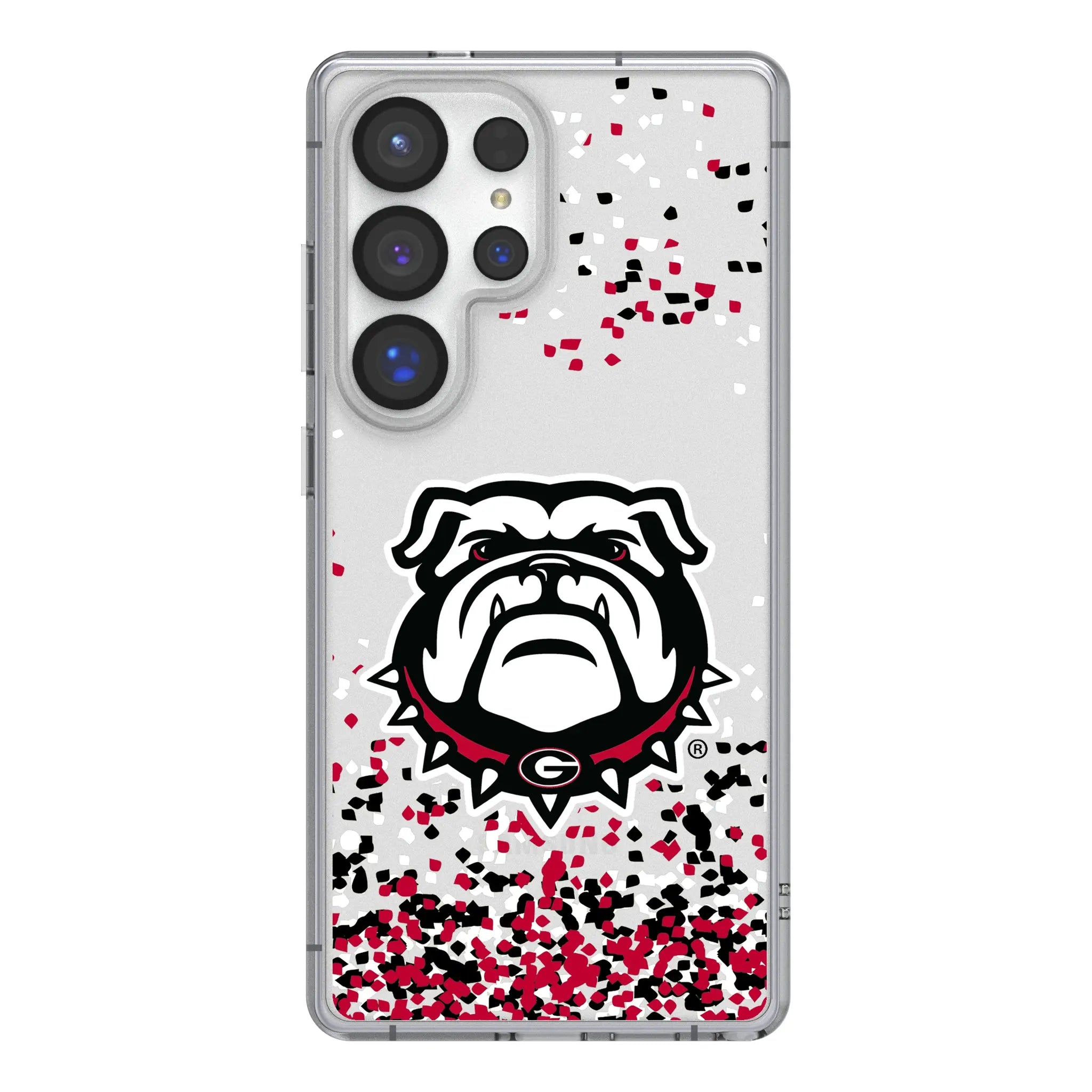University of Georgia Bulldogs Uga Confetti Clear Phone Case for Samsung Galaxy