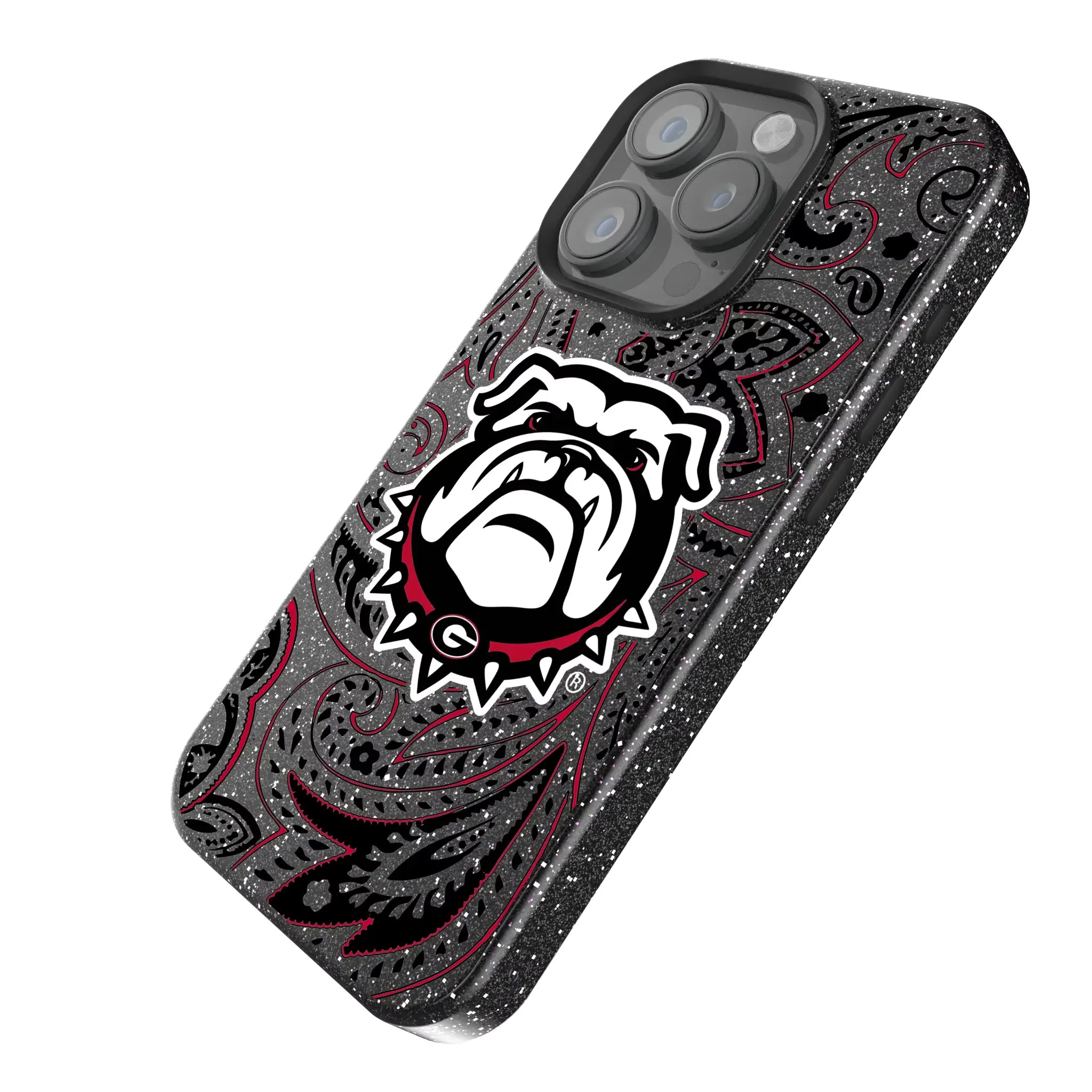 University of Georgia Bulldogs Uga Paisley Bling Phone Case for Apple iPhone