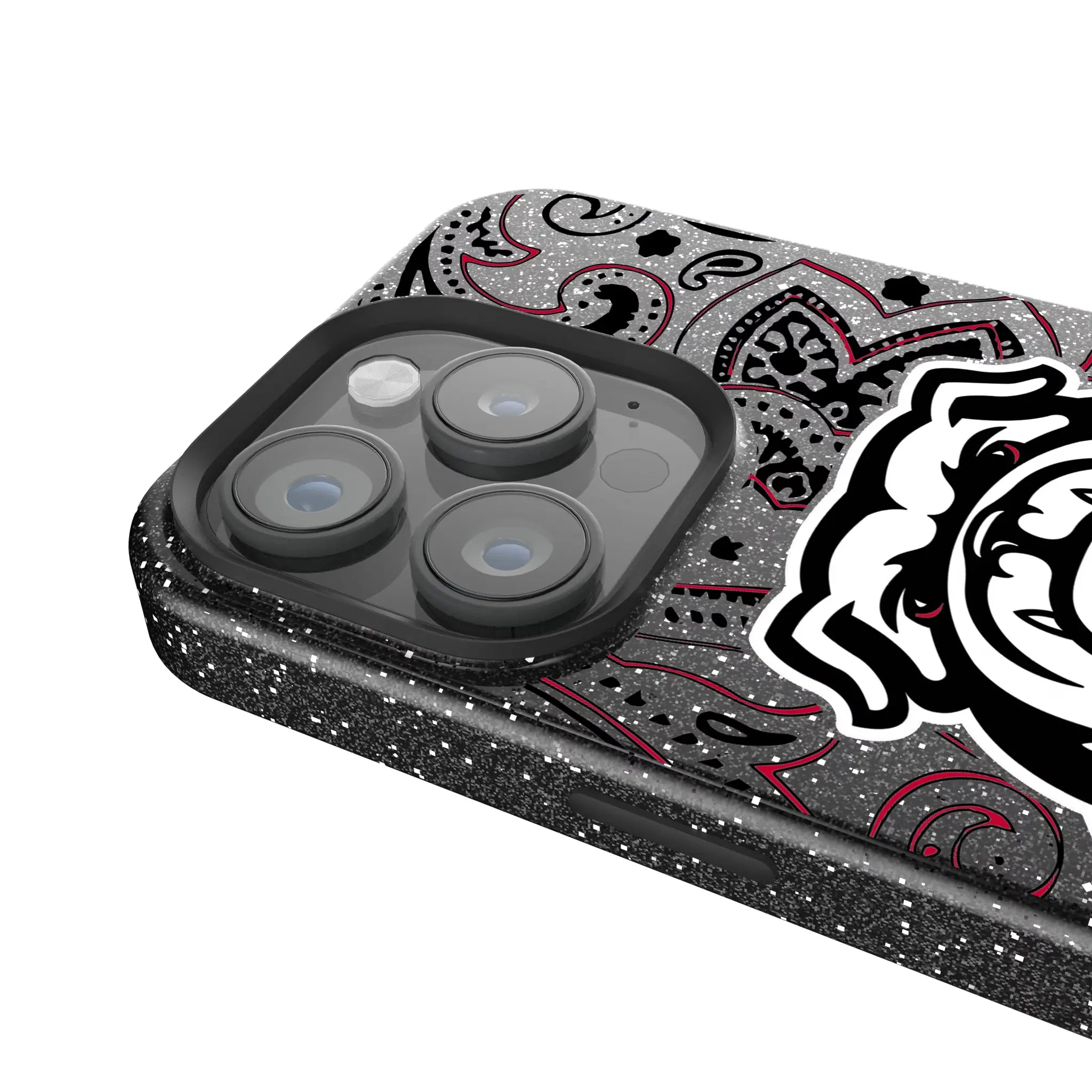 University of Georgia Bulldogs Uga Paisley Bling Phone Case for Apple iPhone
