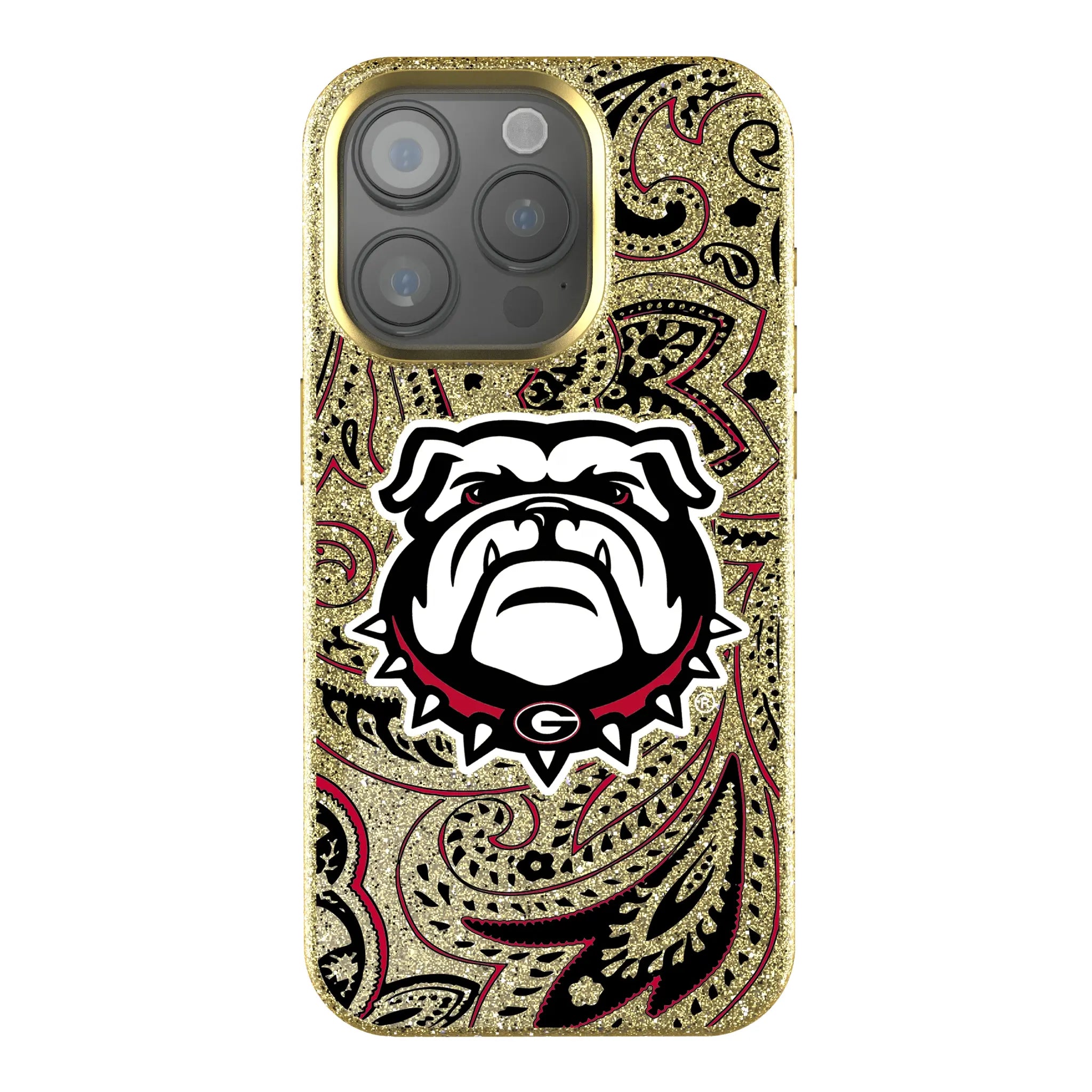 University of Georgia Bulldogs Uga Paisley Bling Phone Case for Apple iPhone