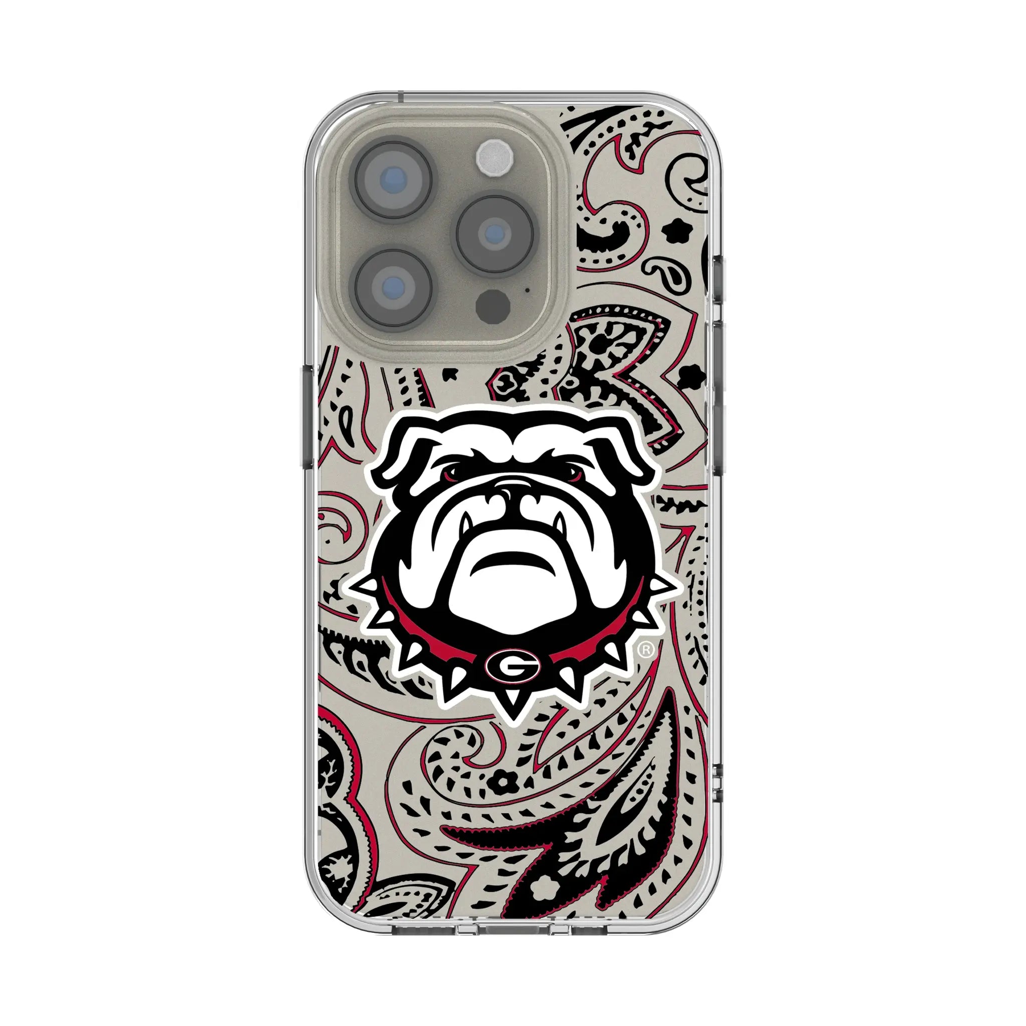 University of Georgia Bulldogs Uga Paisley Clear Phone Case for Apple iPhone