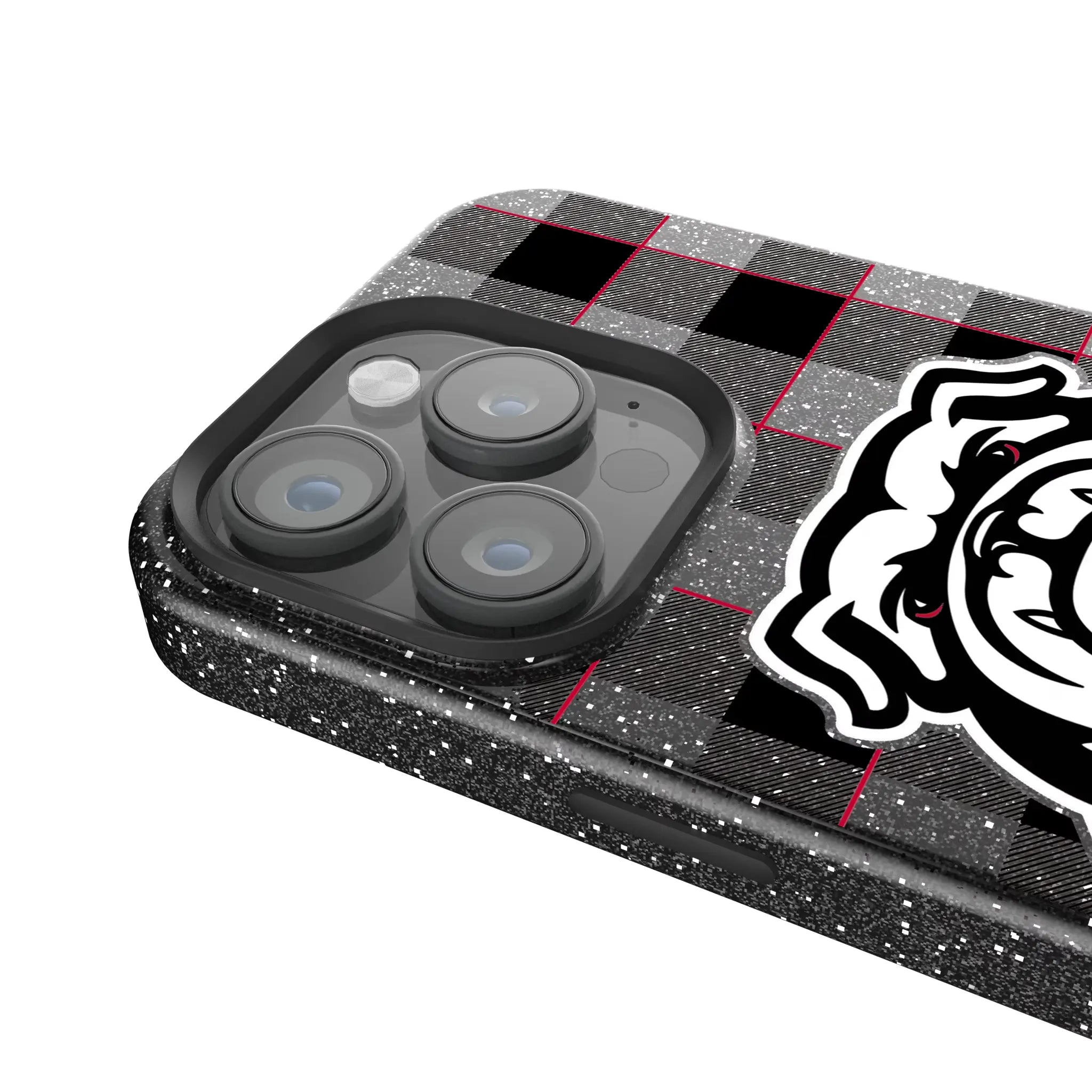 University of Georgia Bulldogs Uga Plaid Bling Phone Case for Apple iPhone