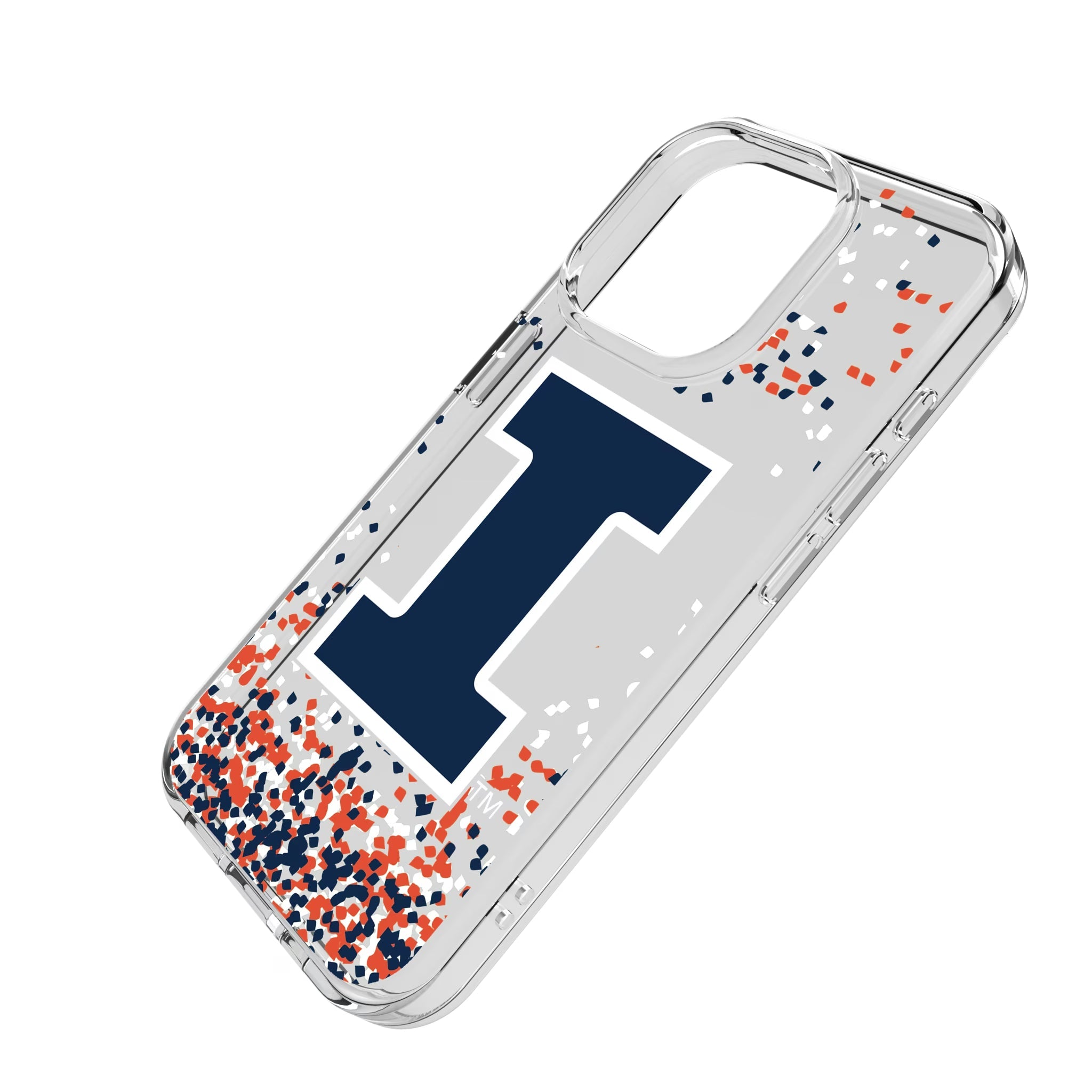 University of Illinois Fighting Illini Confetti Clear Phone Case for Apple iPhone - Sports Gifts, Sports Memorabilia, Sports Collectibles, Fan Shop