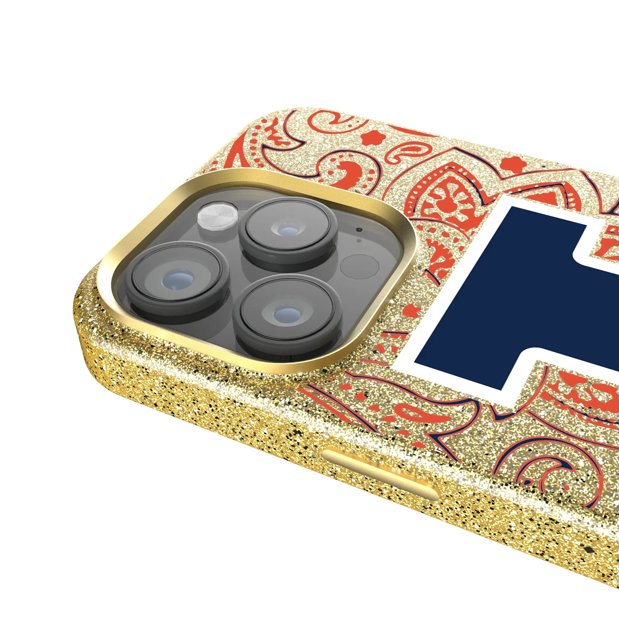 University of Illinois Fighting Illini Paisley Bling Phone Case