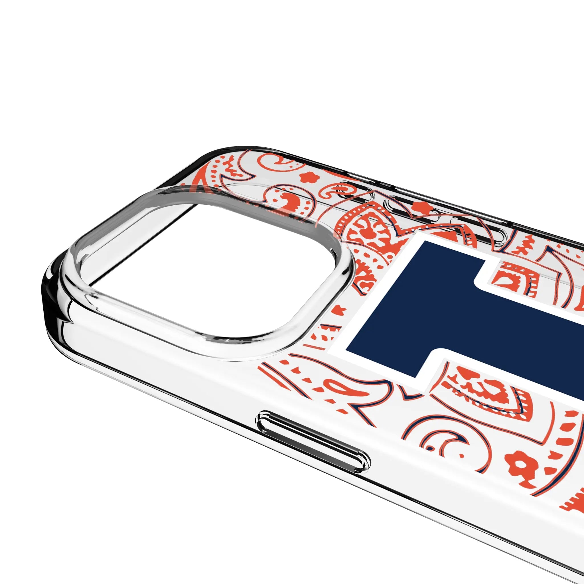 University of Illinois Fighting Illini Paisley Clear Phone Case for Apple iPhone