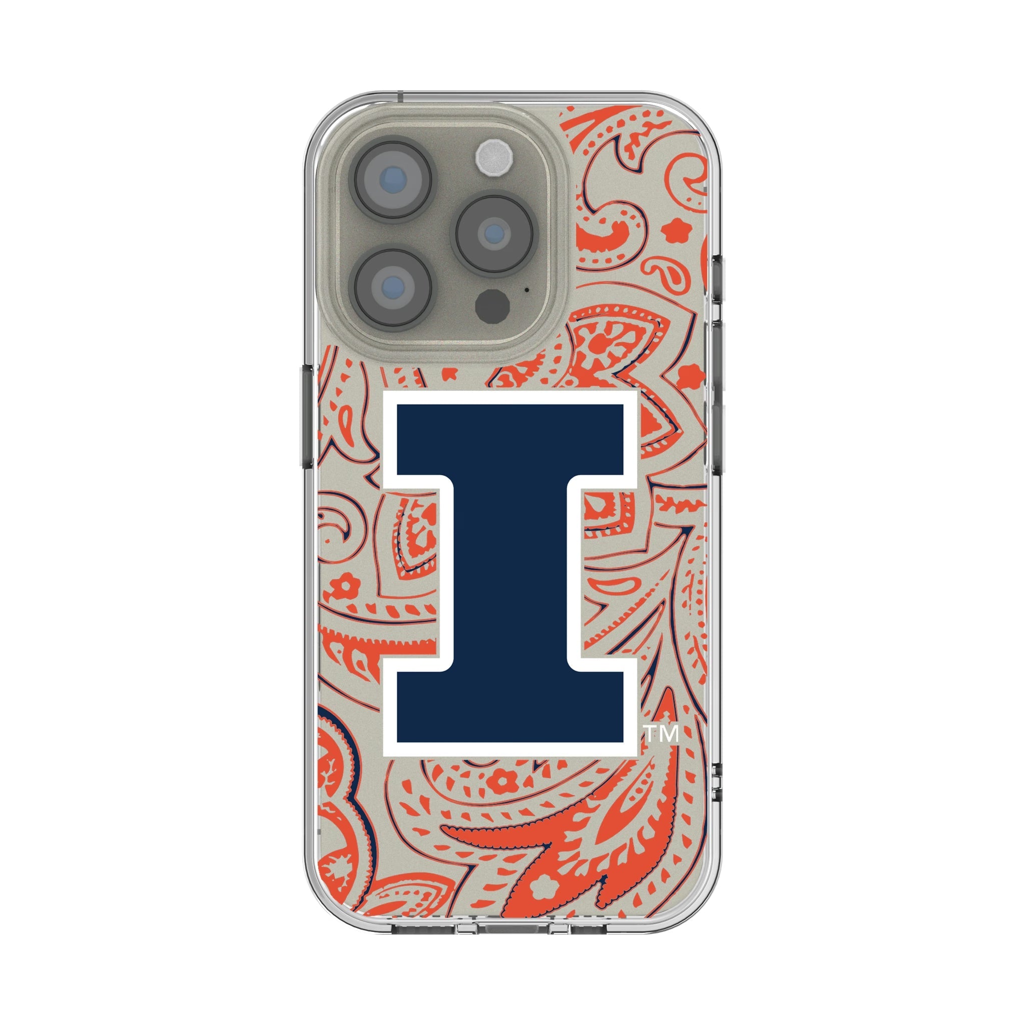 University of Illinois Fighting Illini Paisley Clear Phone Case for Apple iPhone
