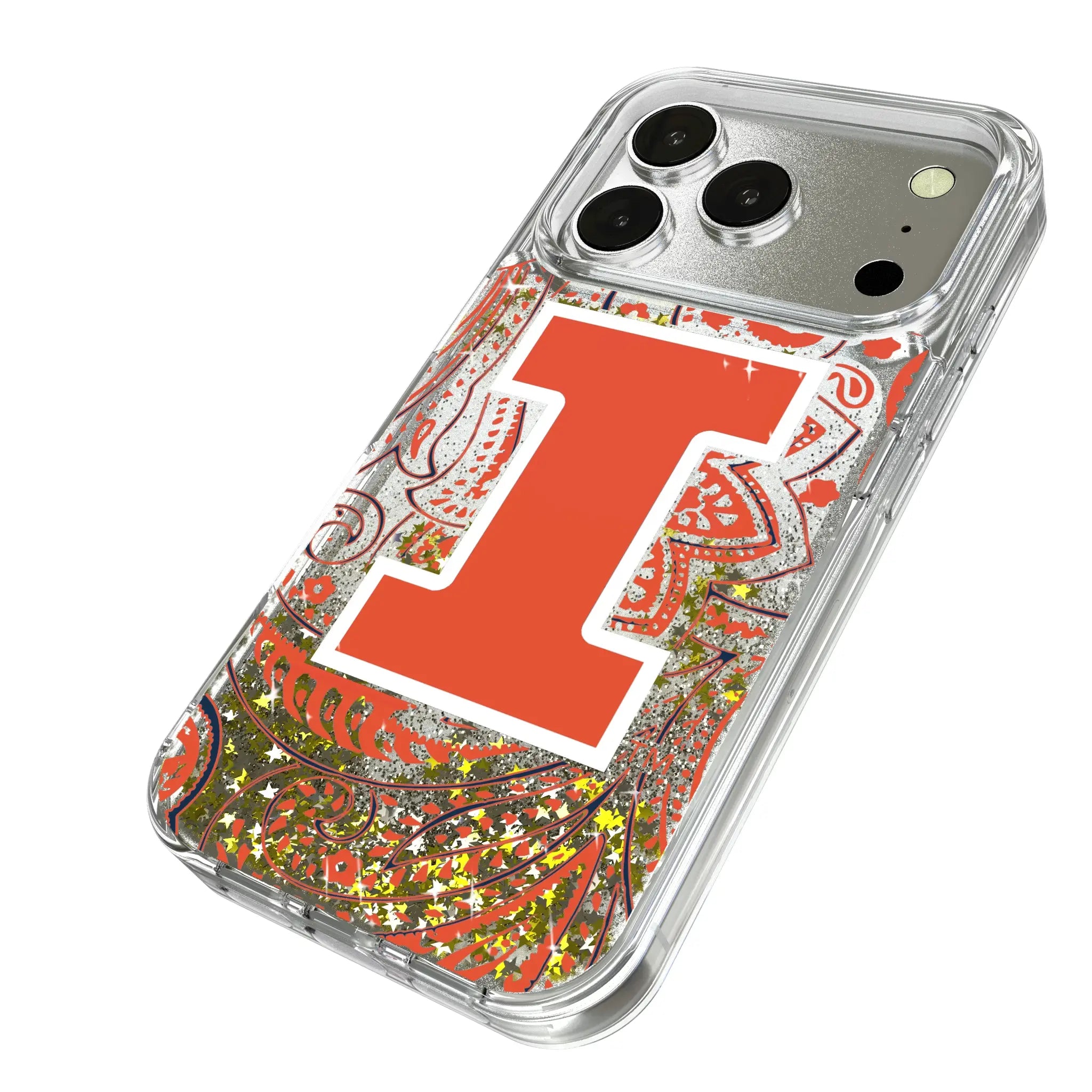 University of Illinois Fighting Illini Paisley Glitter Phone Case