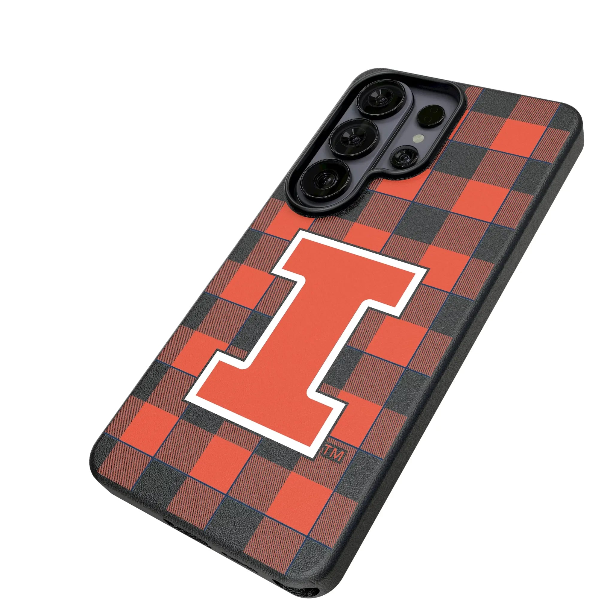 University of Illinois Fighting Illini Plaid MagSafe Compatible Phone Case for Samsung Galaxy