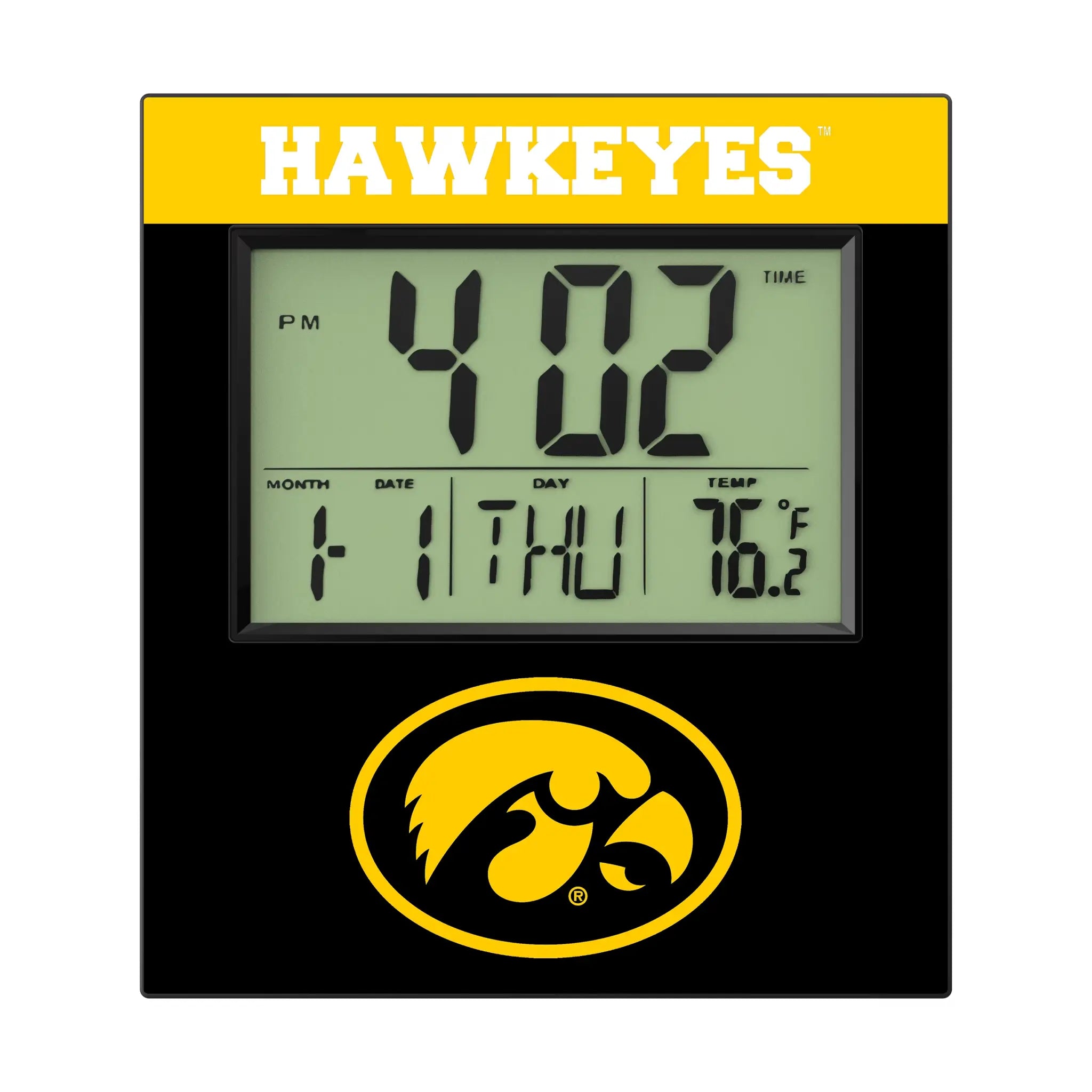 University of Iowa Hawkeyes Color Block Wall Clock