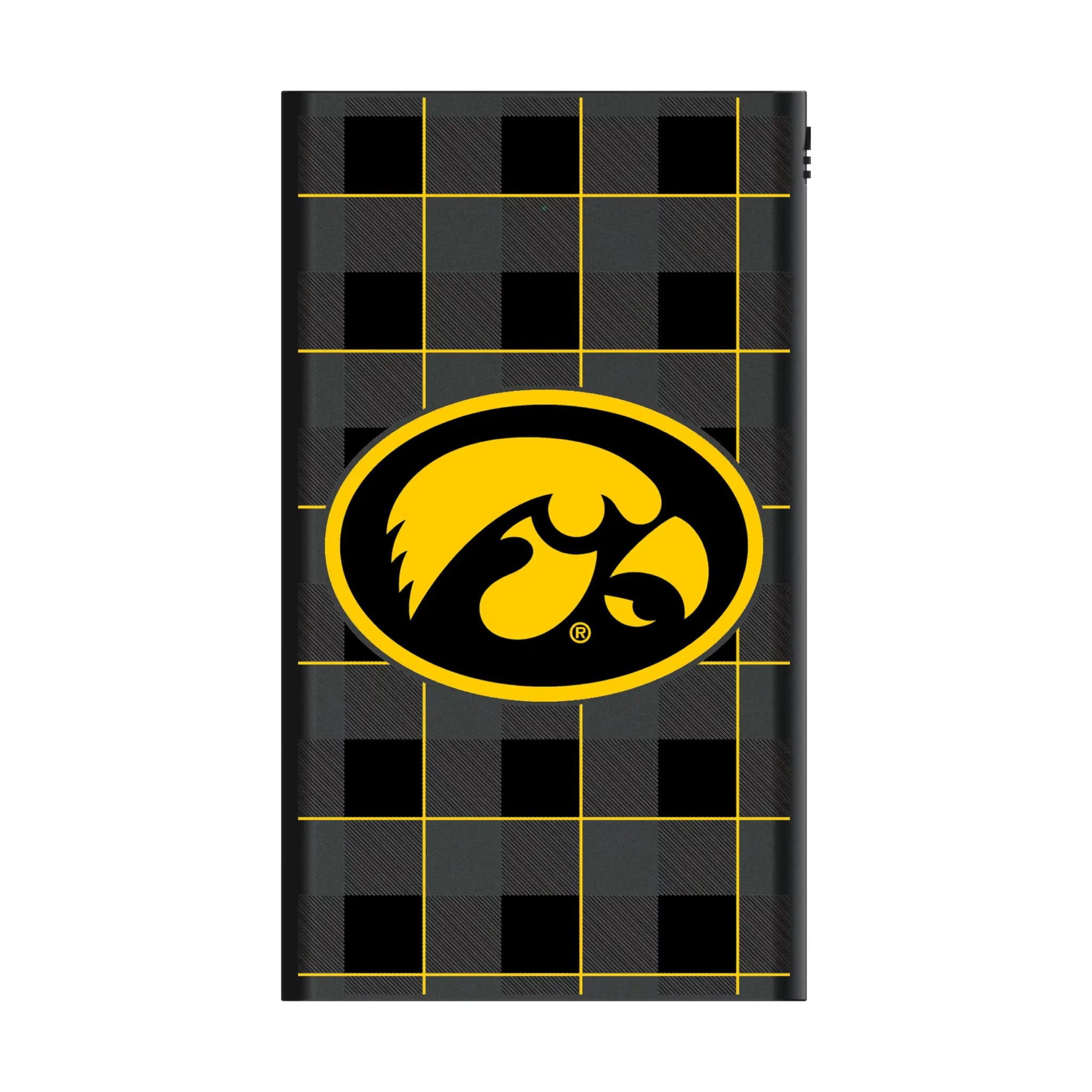 University of Iowa Hawkeyes Plaid 5000mAh Flat Powerbank