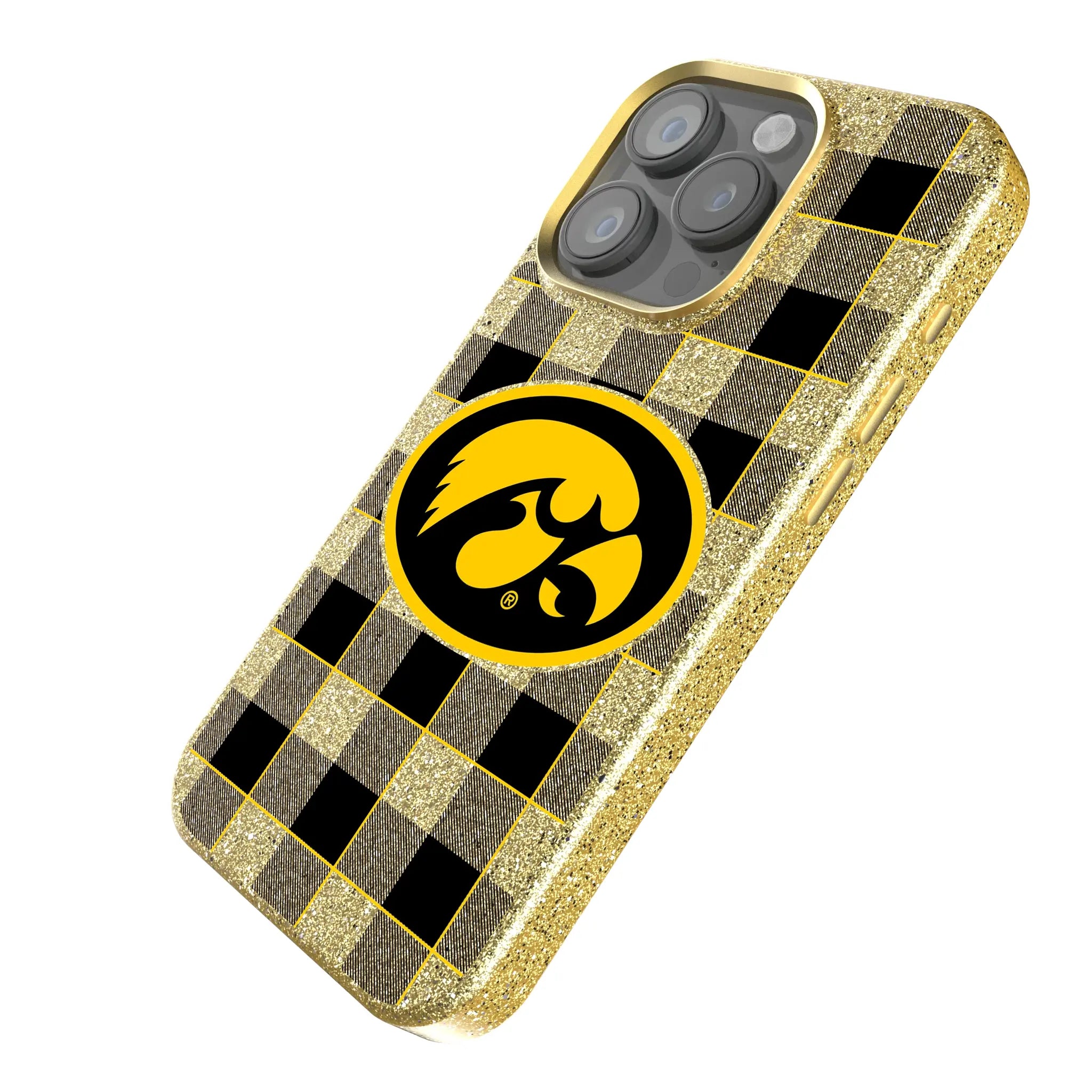 University of Iowa Hawkeyes Plaid Bling Phone Case