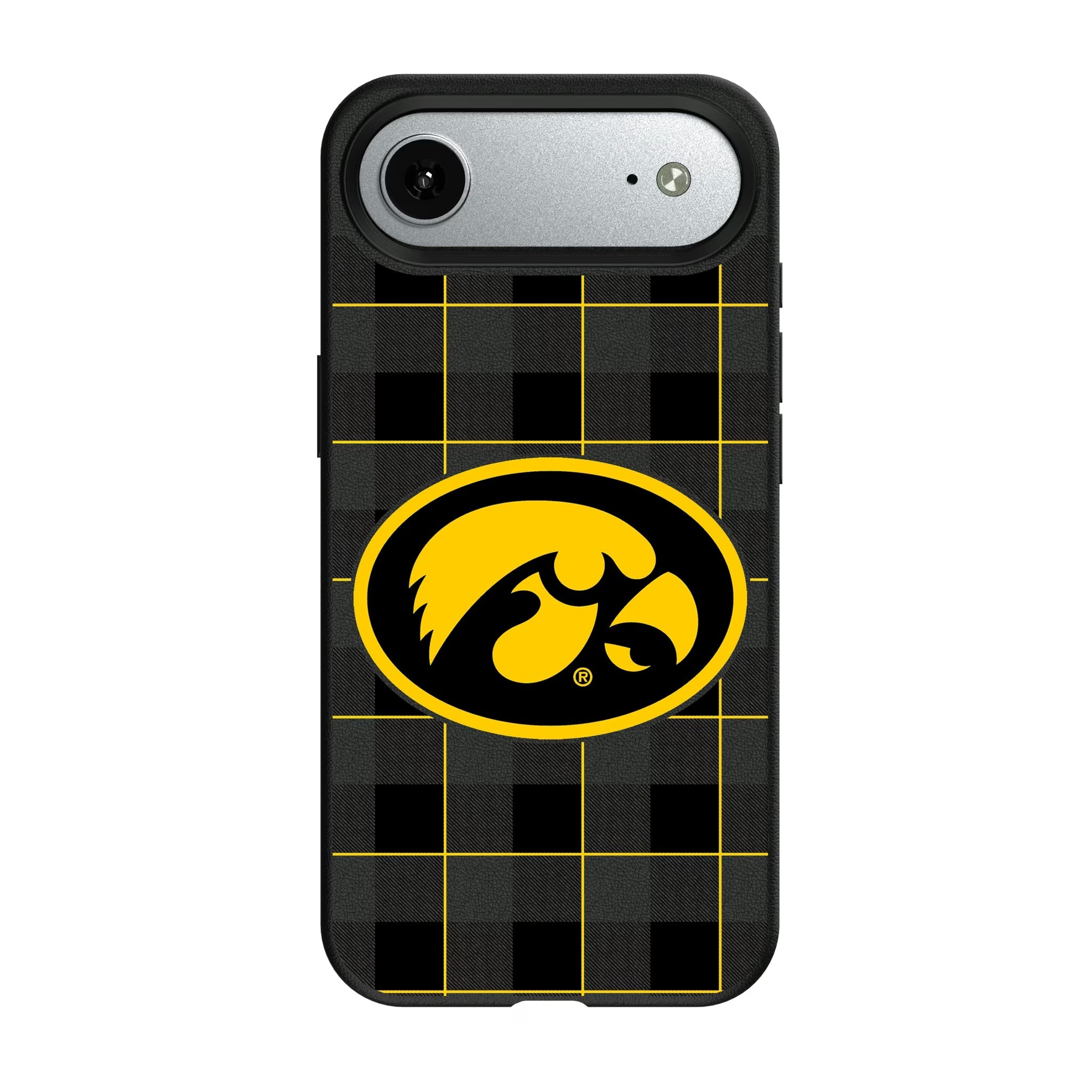 University of Iowa Hawkeyes Plaid MagSafe Compatible Phone Case for Apple iPhone - Sports Gifts, Sports Memorabilia, Sports Collectibles, Fan Shop