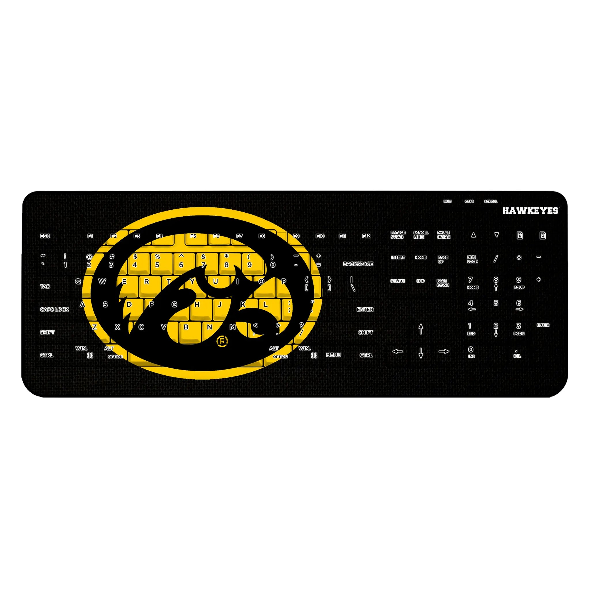 University of Iowa Hawkeyes Solid Wireless USB Keyboard