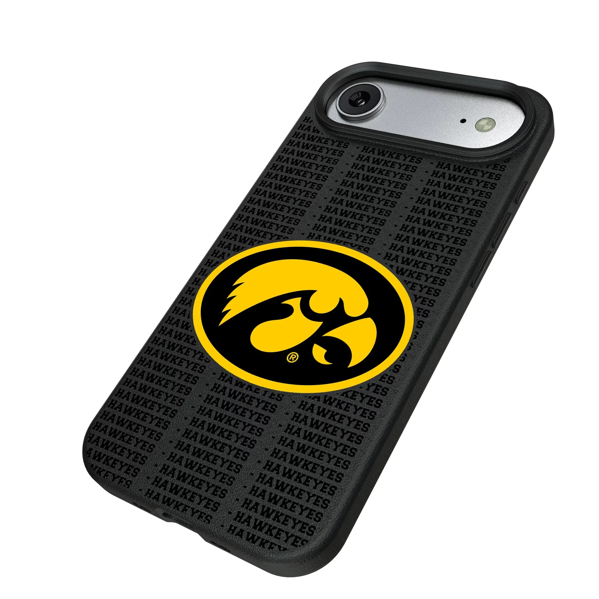 University of Iowa Hawkeyes Text Backdrop MagSafe Compatible Phone Case for Apple iPhone