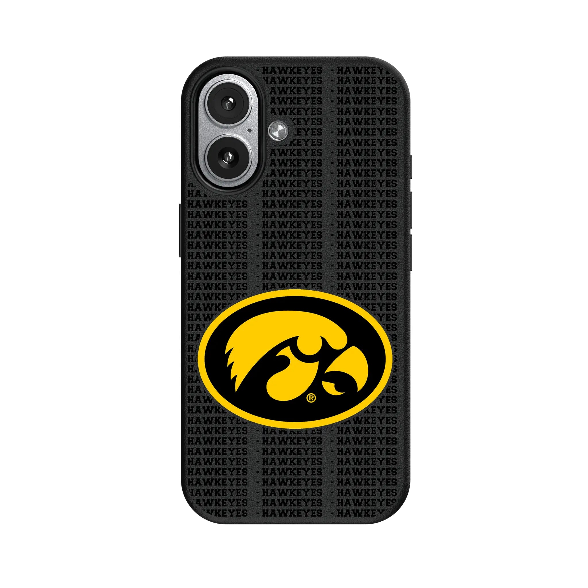 University of Iowa Hawkeyes Text Backdrop MagSafe Compatible Phone Case for Apple iPhone