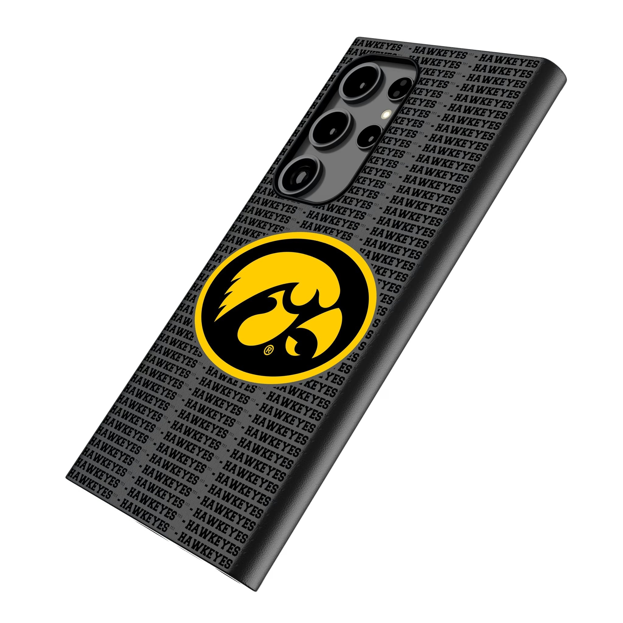 University of Iowa Hawkeyes Text Backdrop MagSafe Compatible Phone Case for Samsung Galaxy