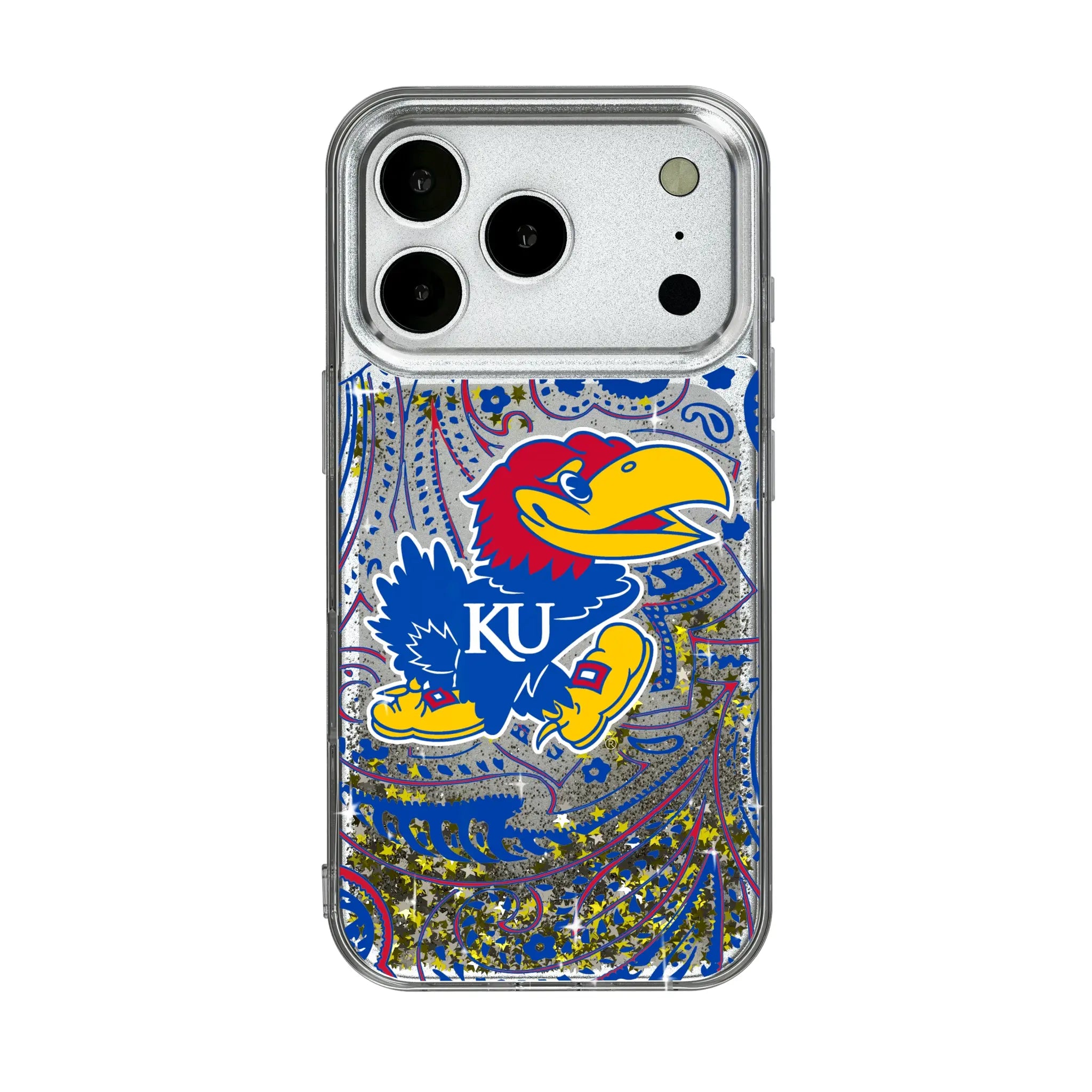 University of Kansas Jayhawks Paisley Glitter Phone Case