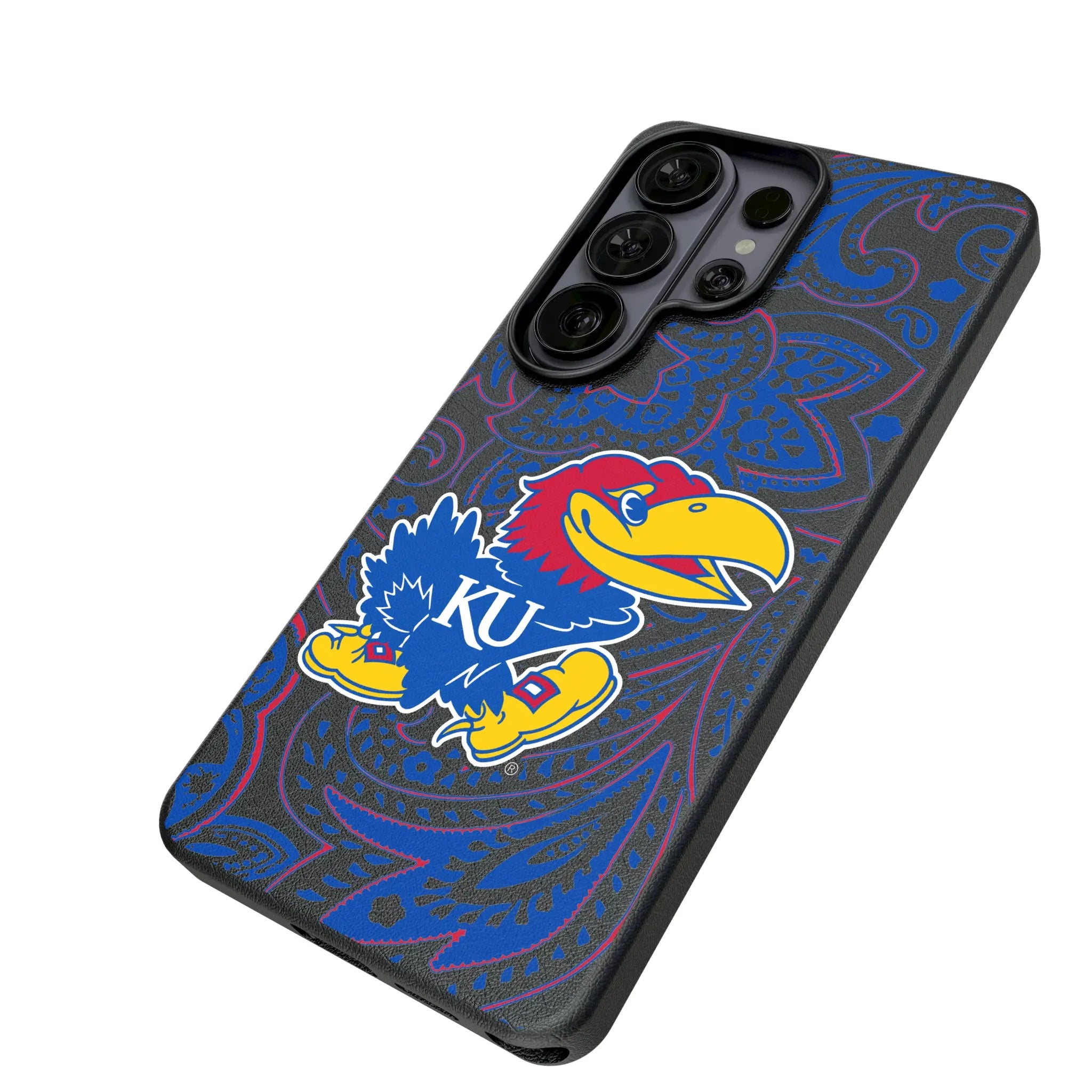 University of Kansas Jayhawks Paisley MagSafe Compatible Phone Case for Samsung Galaxy