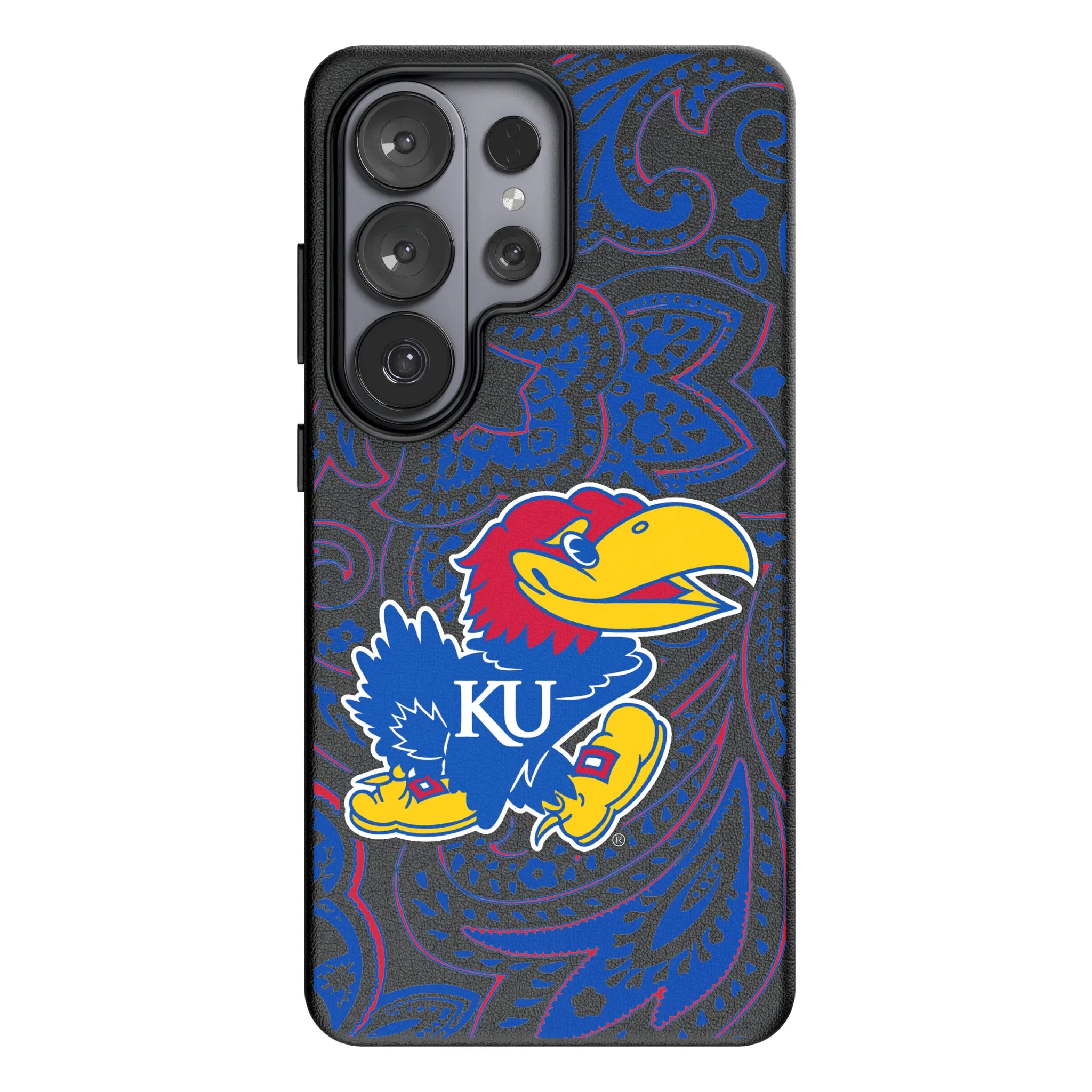 University of Kansas Jayhawks Paisley MagSafe Compatible Phone Case for Samsung Galaxy