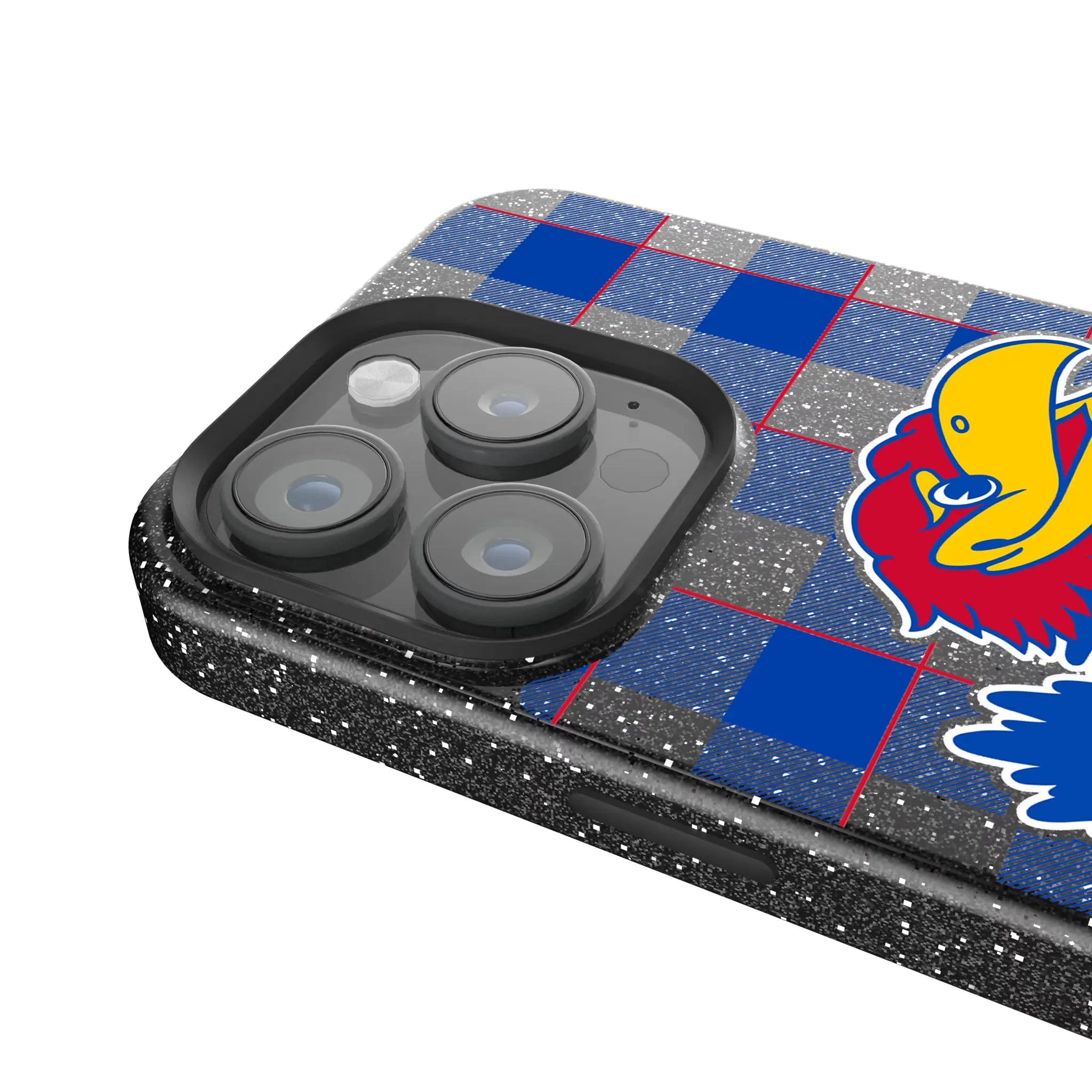 University of Kansas Jayhawks Plaid Bling Phone Case