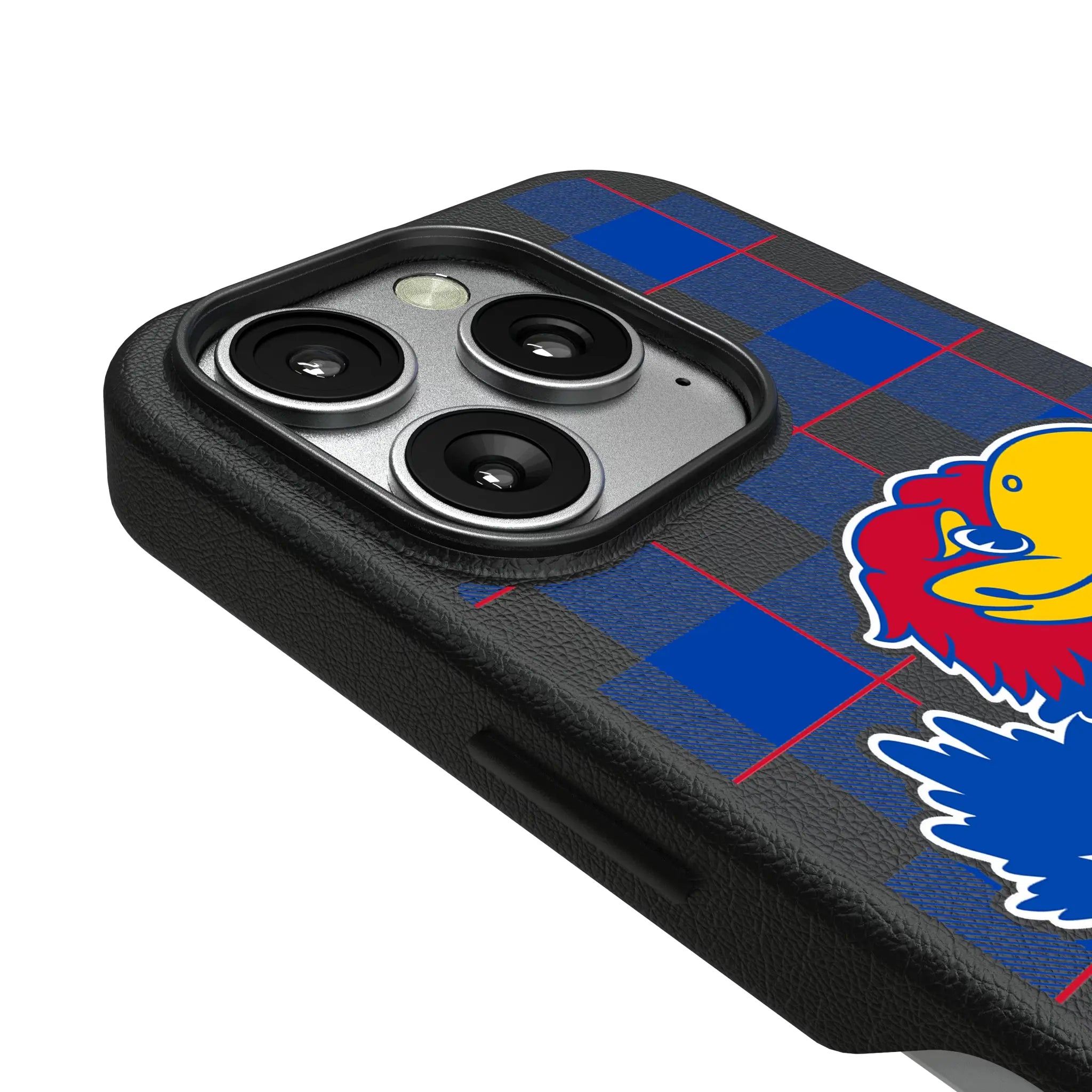 University of Kansas Jayhawks Plaid MagSafe Compatible Phone Case for Apple iPhone
