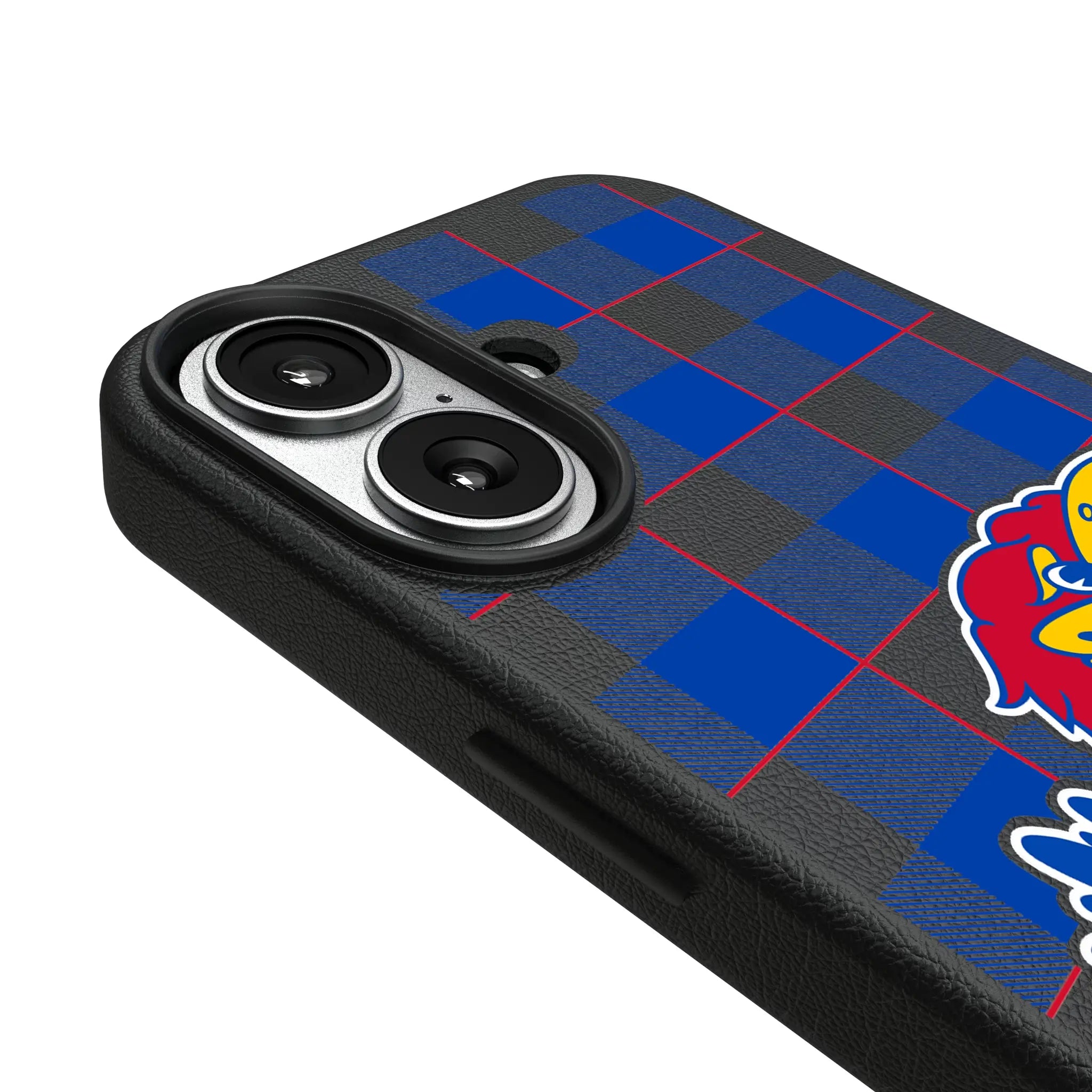 University of Kansas Jayhawks Plaid MagSafe Compatible Phone Case for Apple iPhone