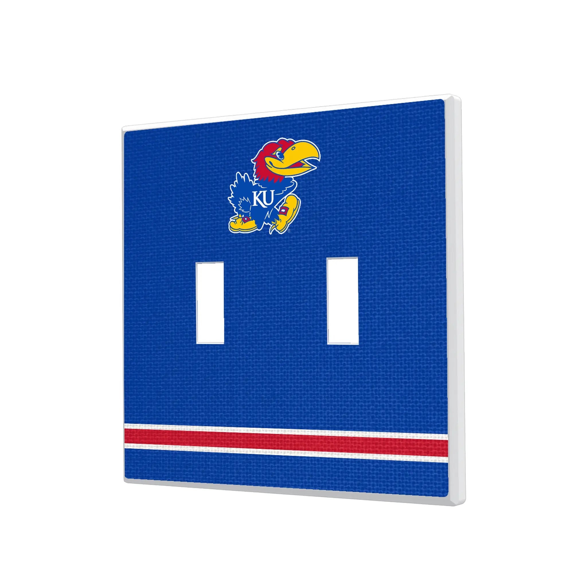 University of Kansas Jayhawks Stripe Hidden-Screw Light Switch Plate