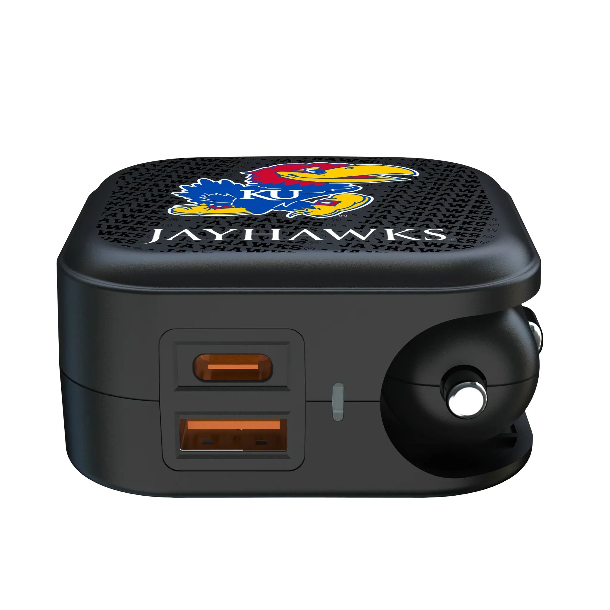 University of Kansas Jayhawks Text Backdrop 2 in 1 USB A/C Charger