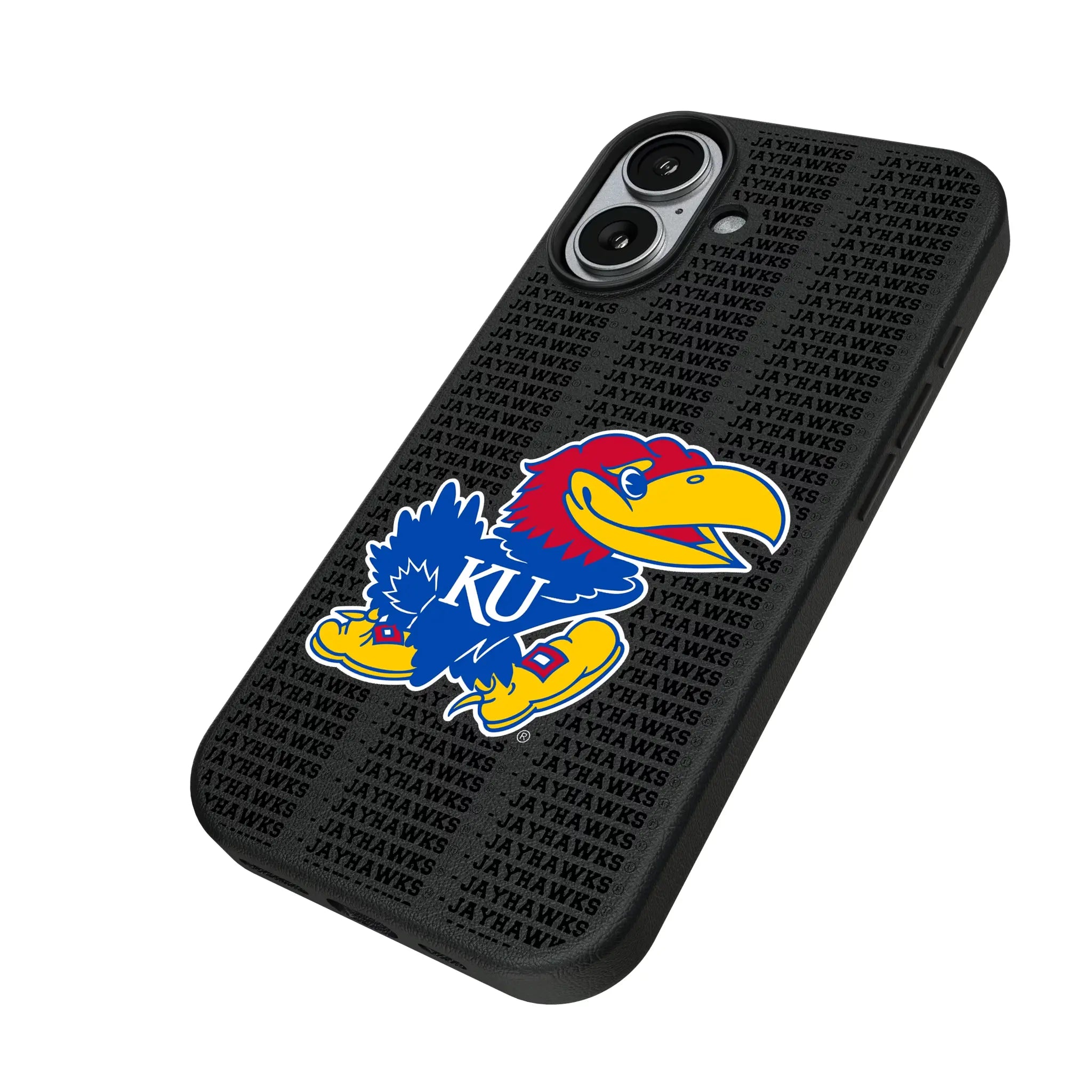 University of Kansas Jayhawks Text Backdrop MagSafe Compatible Phone Case for Apple iPhone