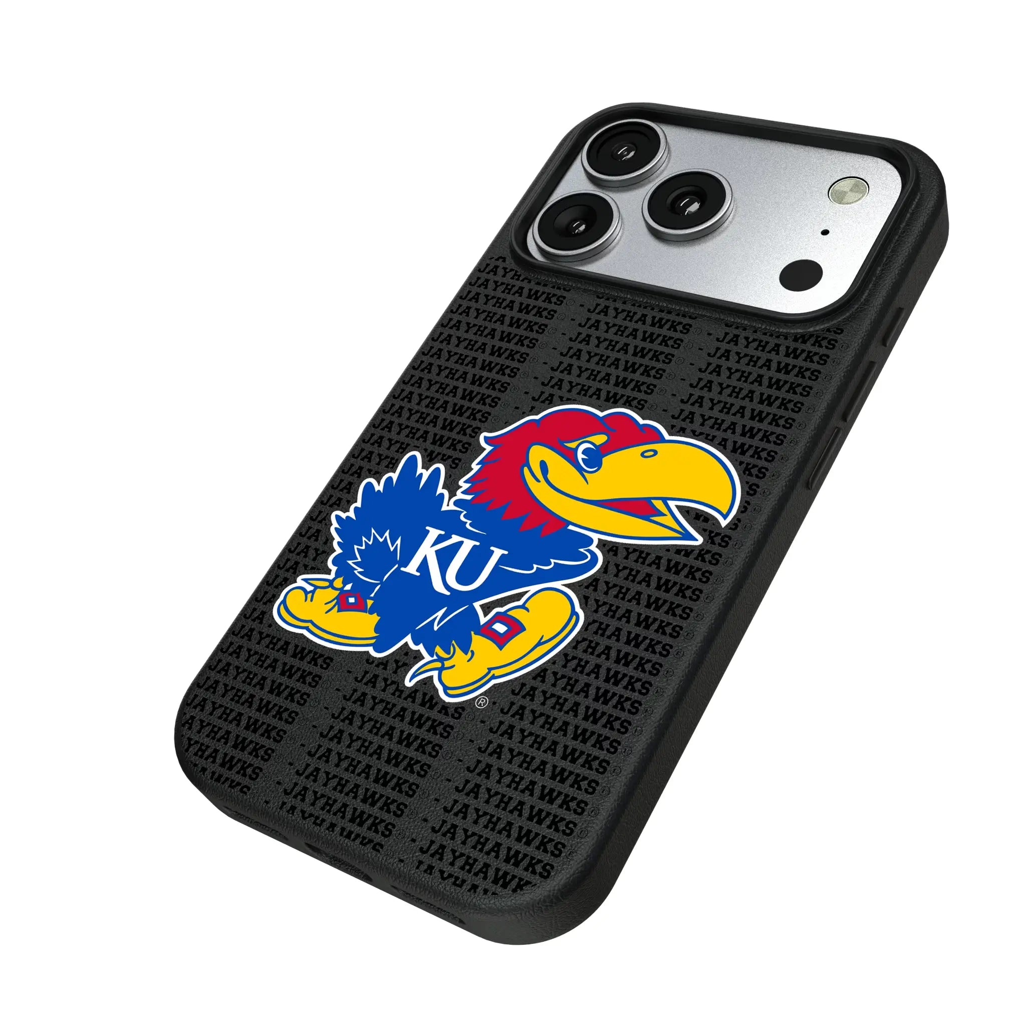 University of Kansas Jayhawks Text Backdrop MagSafe Compatible Phone Case for Apple iPhone