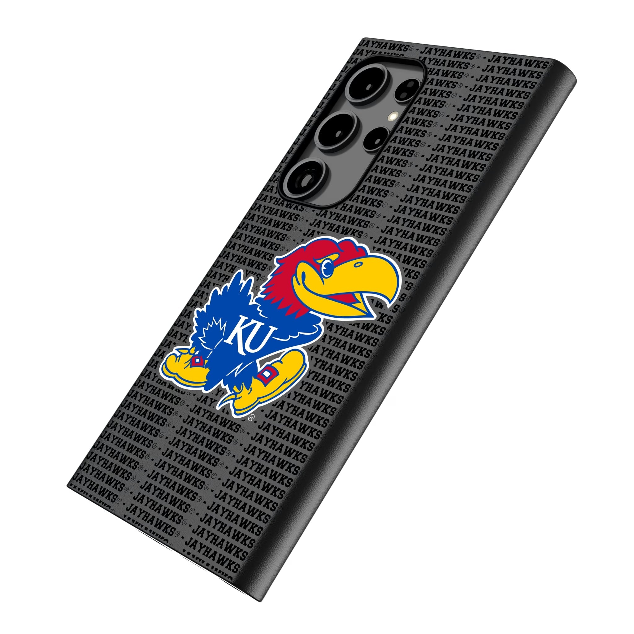 University of Kansas Jayhawks Text Backdrop MagSafe Compatible Phone Case for Samsung Galaxy
