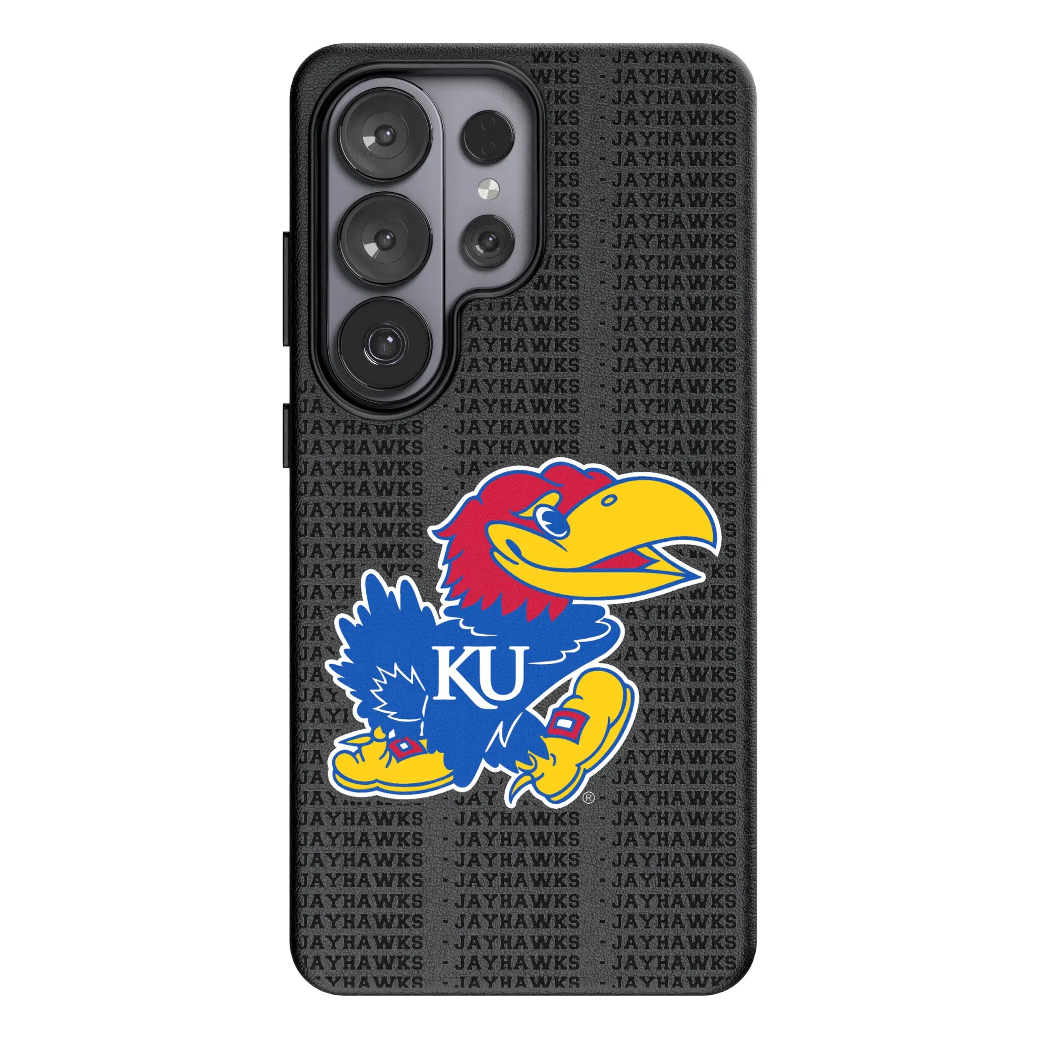 University of Kansas Jayhawks Text Backdrop MagSafe Compatible Phone Case for Samsung Galaxy